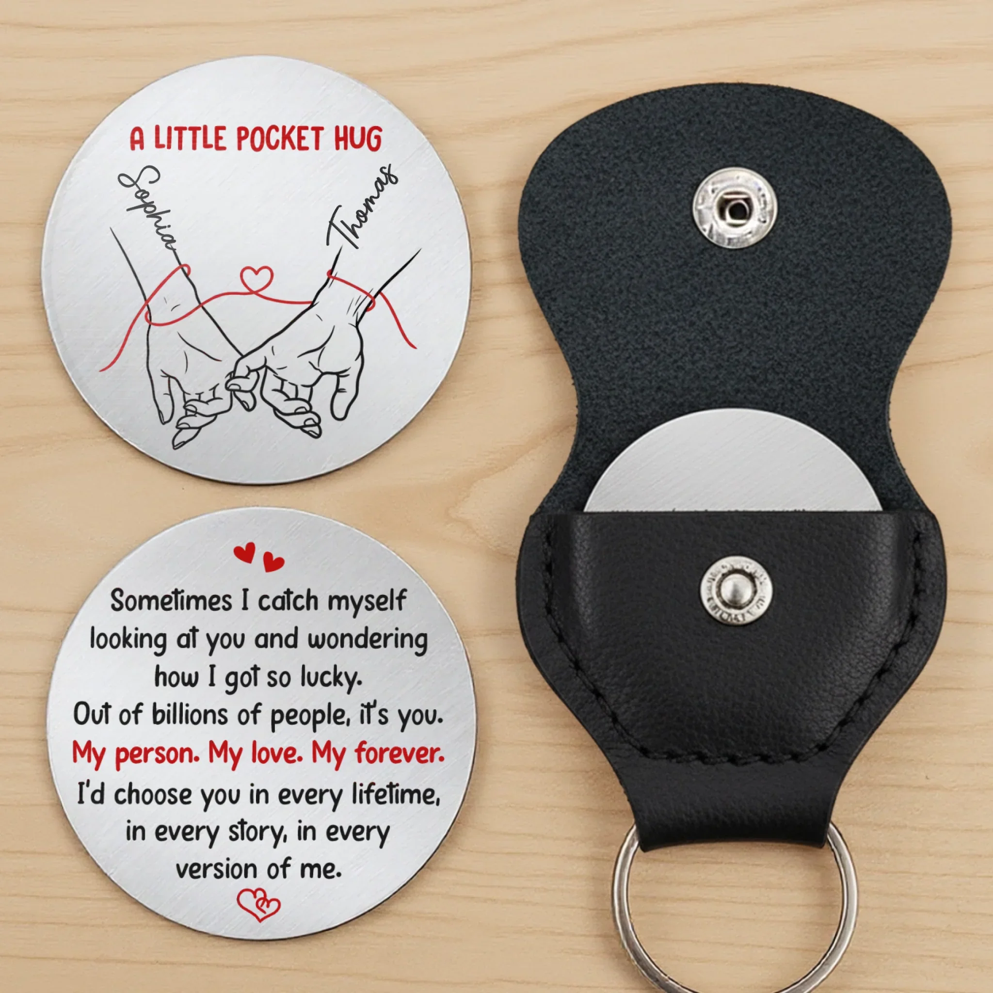 Custom Pocket Hug - Personalized Anniversary Wedding Gifts For Husband And Wife, Him And Her - Always Holding You Close - Image 3