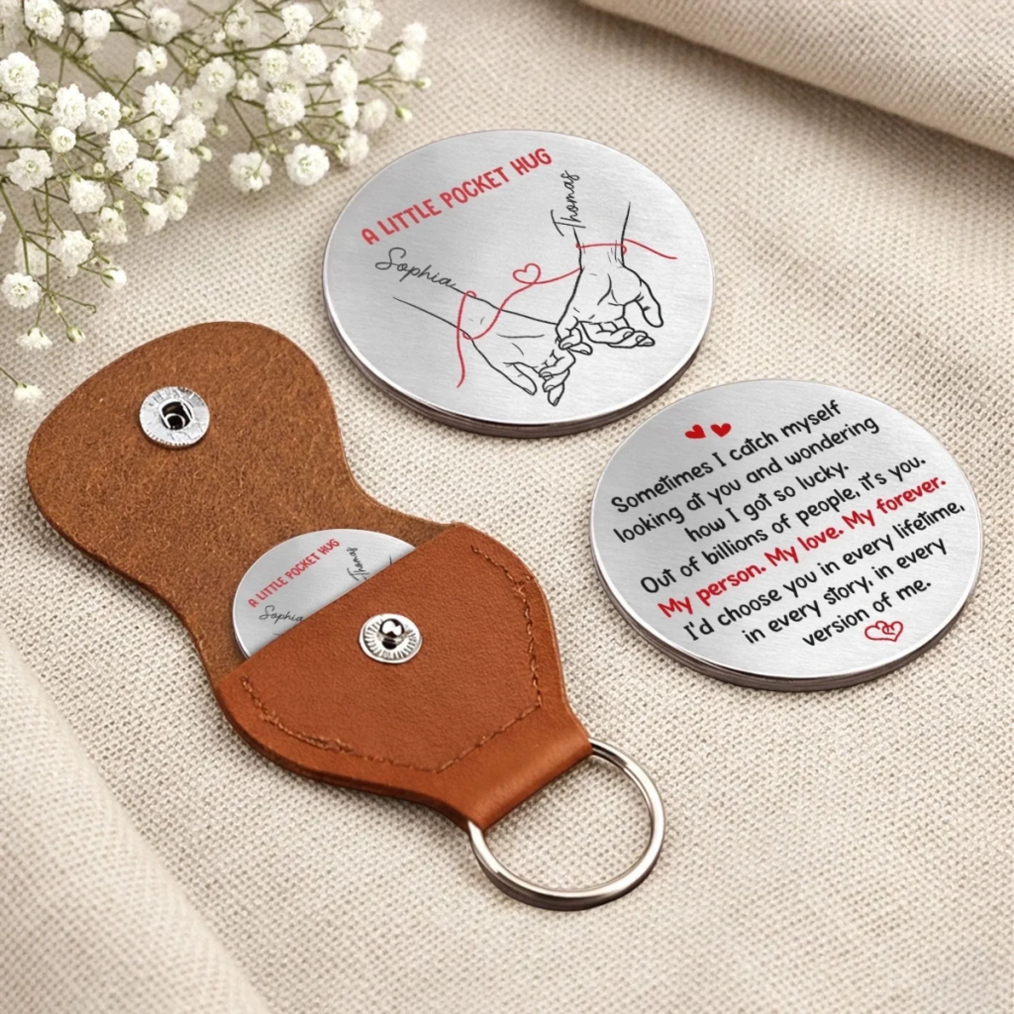 Custom Pocket Hug - Personalized Anniversary Wedding Gifts For Husband And Wife, Him And Her - Always Holding You Close - Image 4