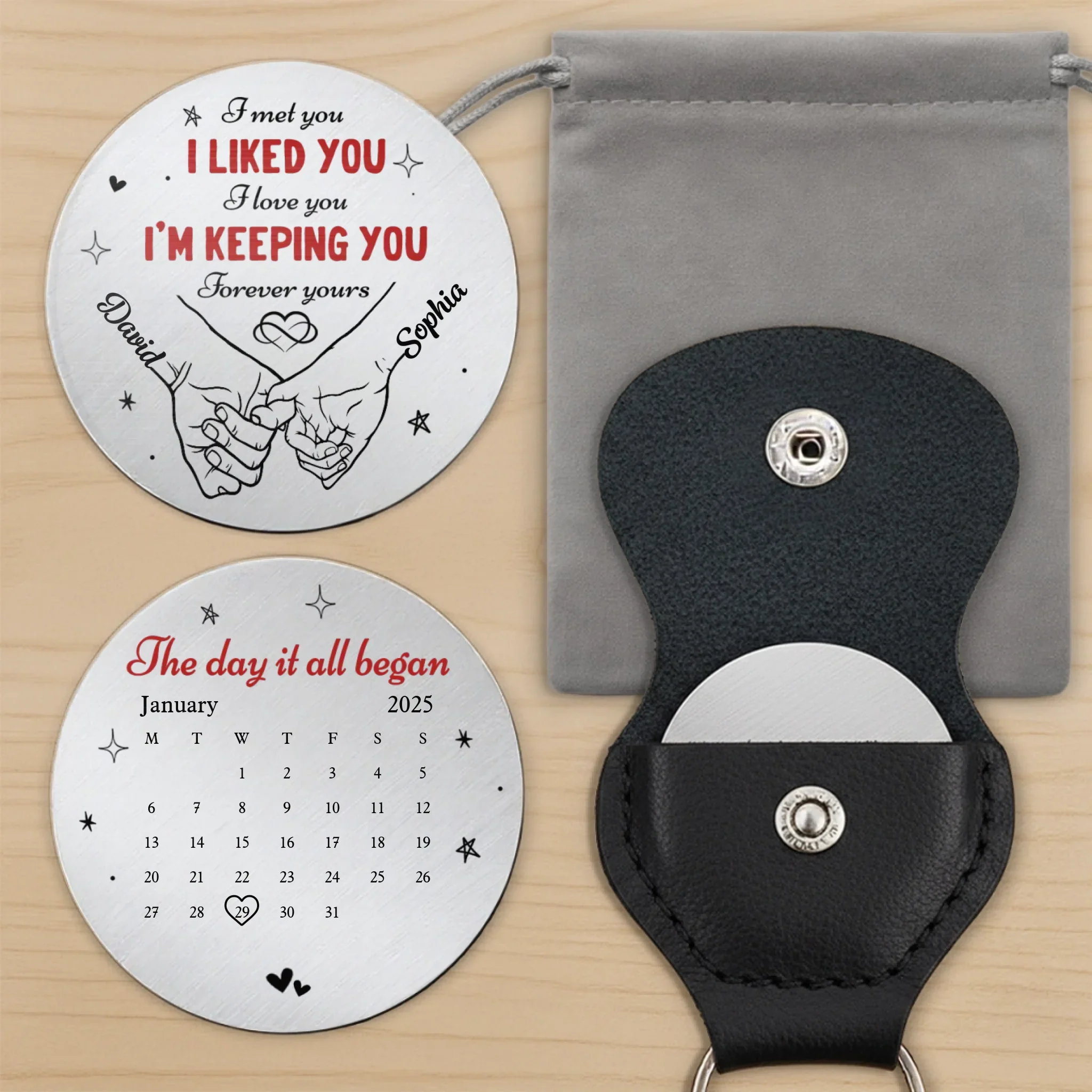 Custom Pocket Hug - Personalized Anniversary Wedding Gifts For Husband And Wife, Him And Her - Forever In My Palm - Image 9