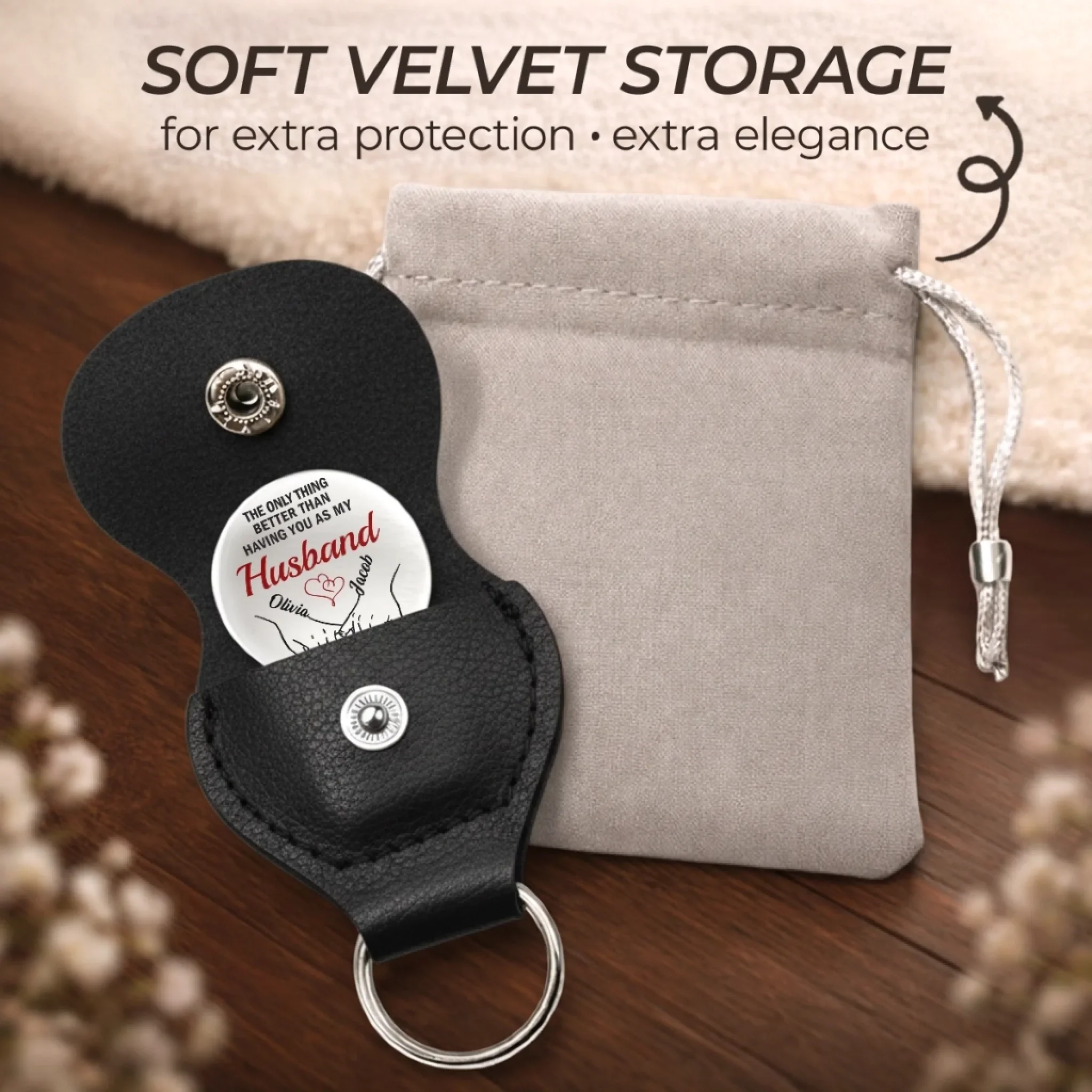 Custom Pocket Hug - Personalized Anniversary Wedding Gifts For Husband And Wife, Him And Her - Happily Ever After With You - Image 3