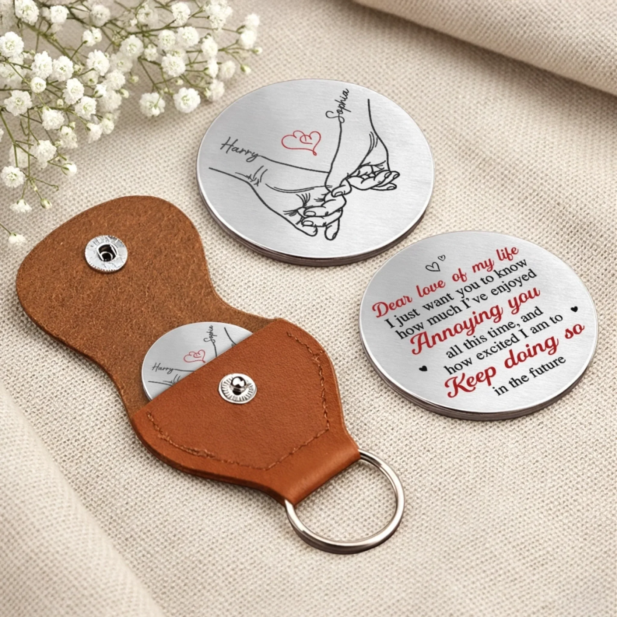 Custom Pocket Hug - Personalized Anniversary Wedding Gifts For Husband And Wife, Him And Her - Love Feels Safe With You - Image 4