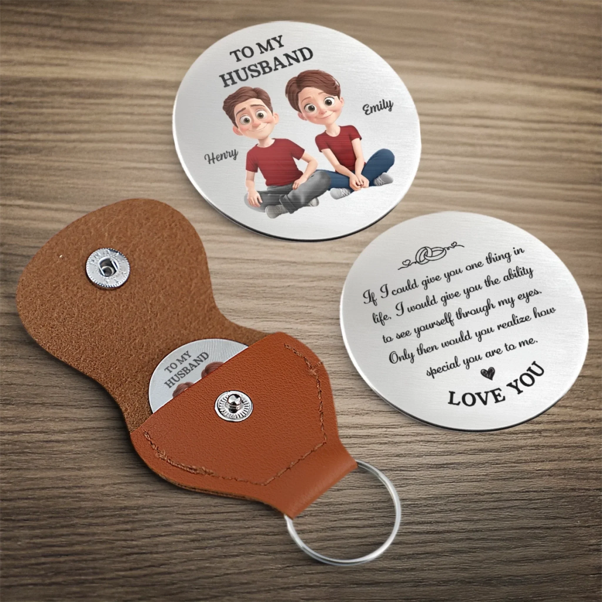 Custom Pocket Hug - Personalized Anniversary Wedding Gifts For Husband And Wife, Him And Her - Love Moves Gently With Us - Image 4