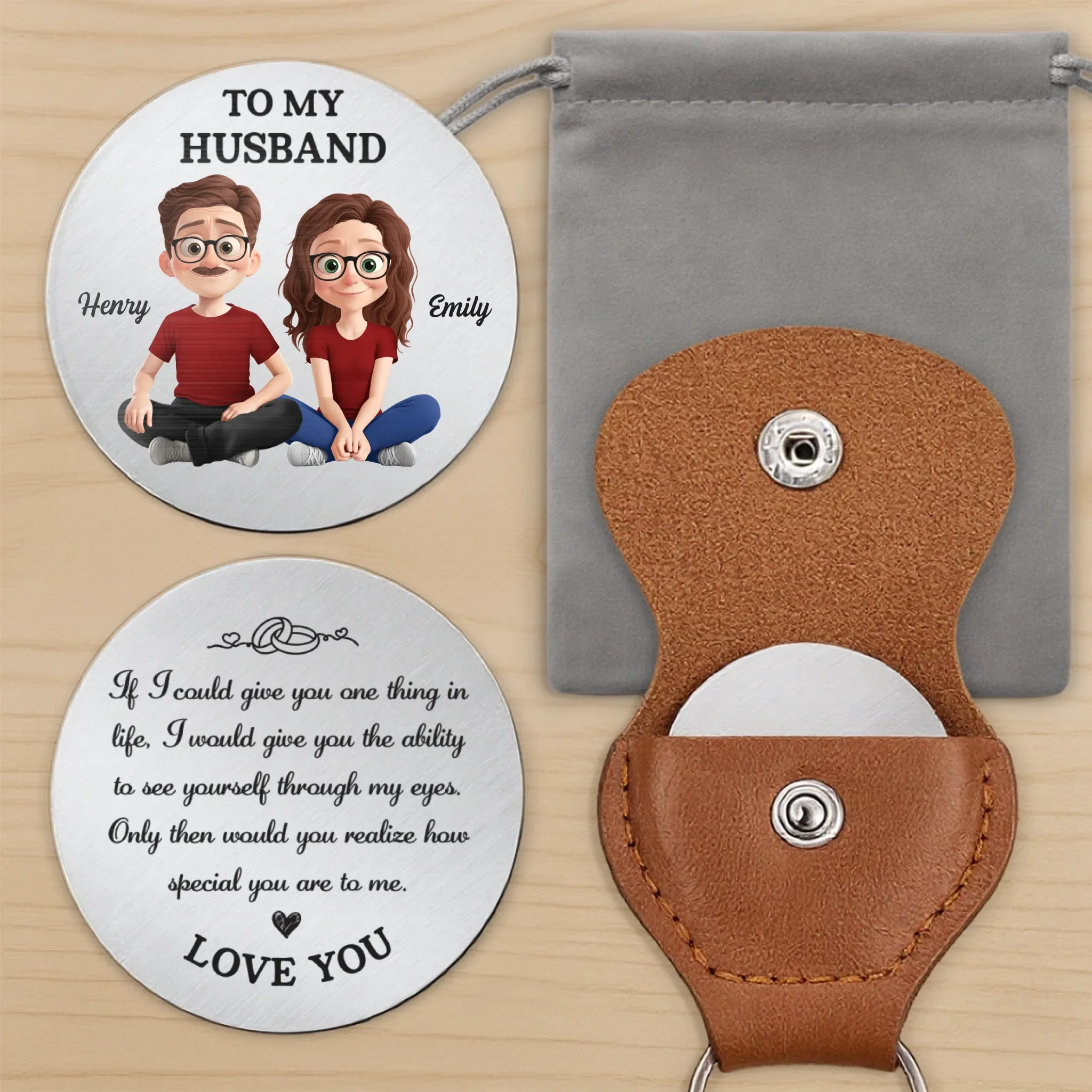 Custom Pocket Hug - Personalized Anniversary Wedding Gifts For Husband And Wife, Him And Her - Love Moves Gently With Us - Image 7