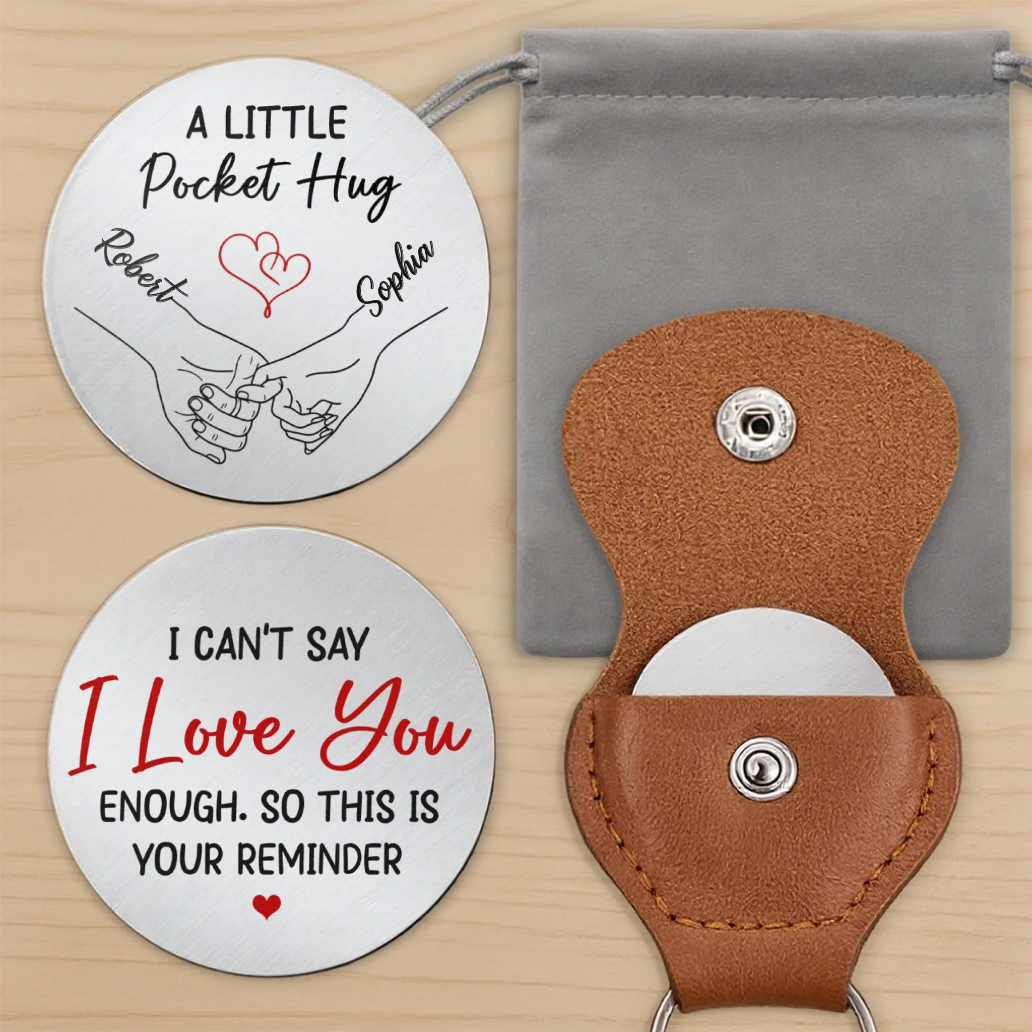 Custom Pocket Hug - Personalized Anniversary Wedding Gifts For Husband And Wife, Him And Her - Promise For Life - Image 11
