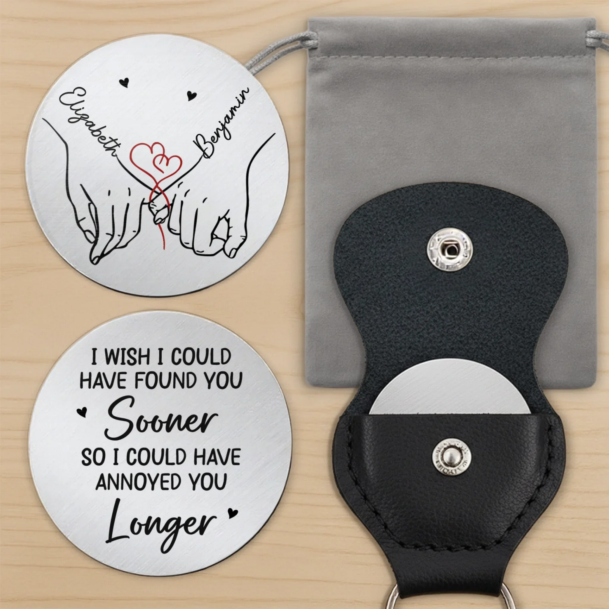 Custom Pocket Hug - Personalized Anniversary Wedding Gifts For Husband And Wife, Him And Her - Sent With Love - Image 13