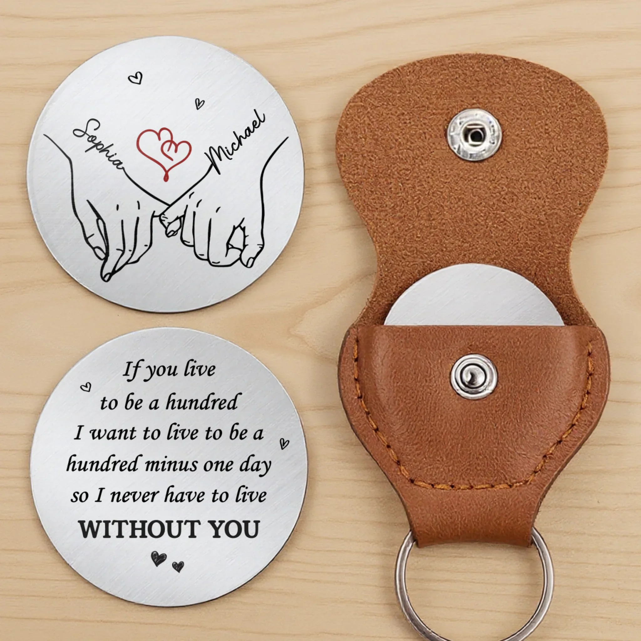 Custom Pocket Hug - Personalized Anniversary Wedding Gifts For Husband And Wife, Him And Her - Together Feels Calm Always - Image 2