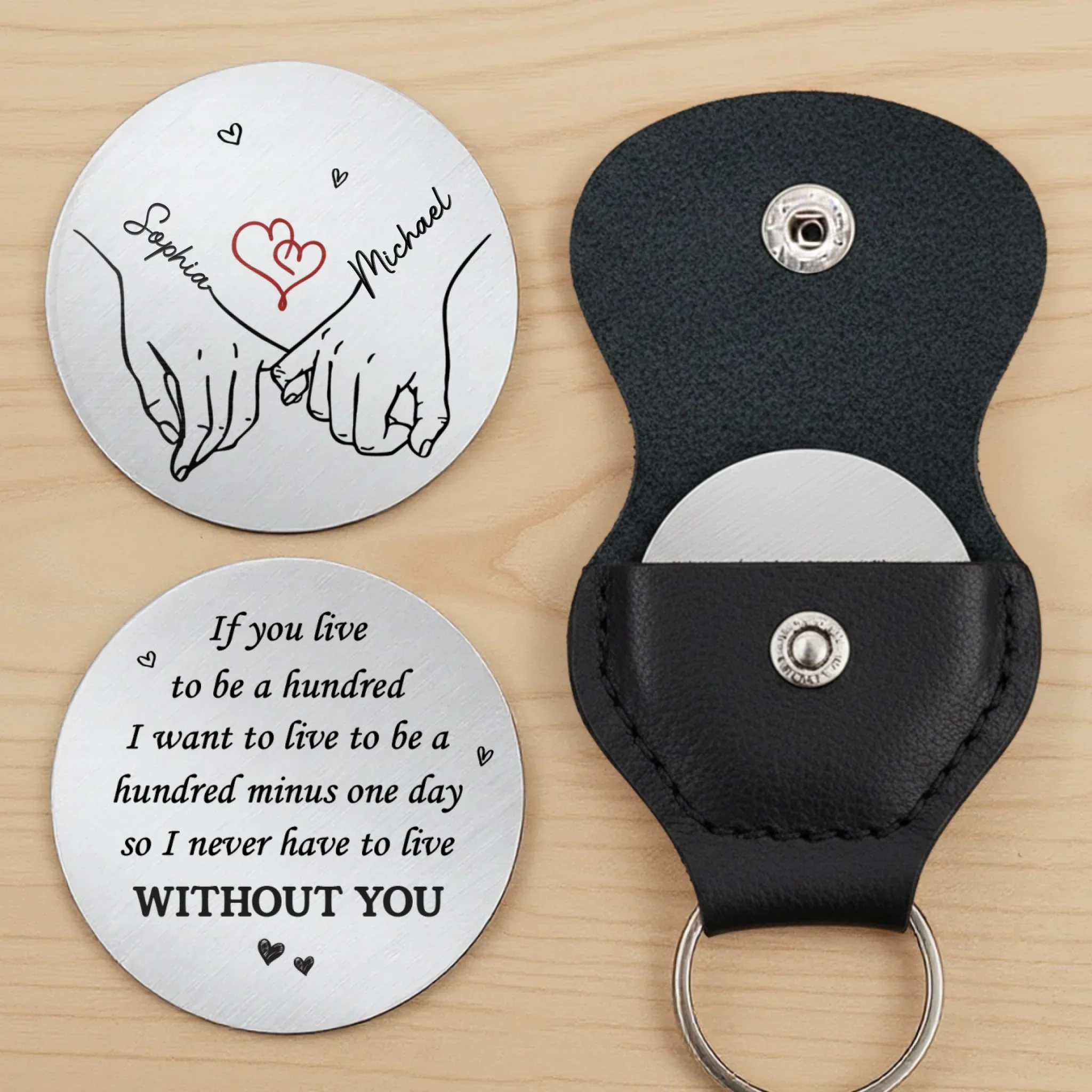 Custom Pocket Hug - Personalized Anniversary Wedding Gifts For Husband And Wife, Him And Her - Together Feels Calm Always - Image 3