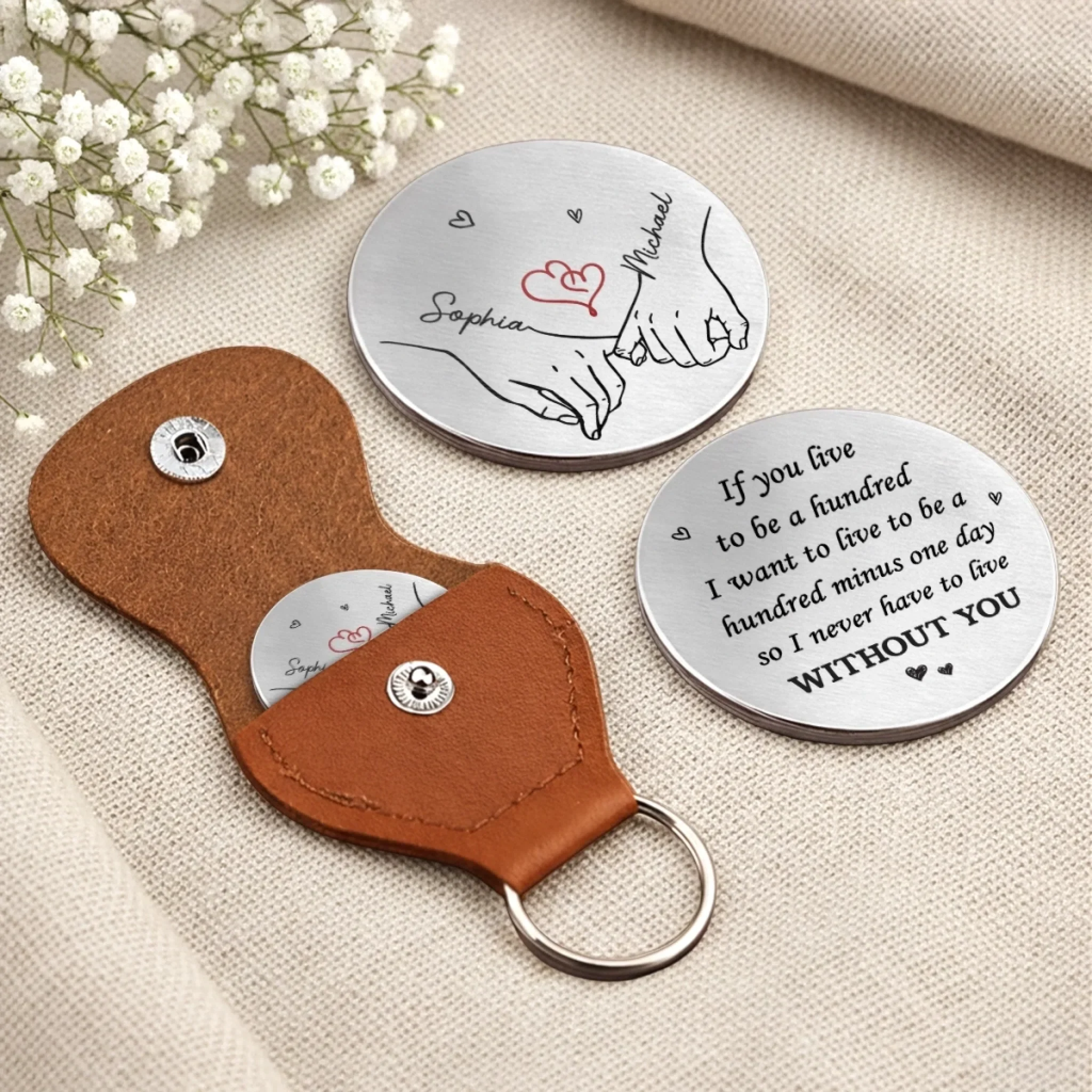 Custom Pocket Hug - Personalized Anniversary Wedding Gifts For Husband And Wife, Him And Her - Together Feels Calm Always - Image 4