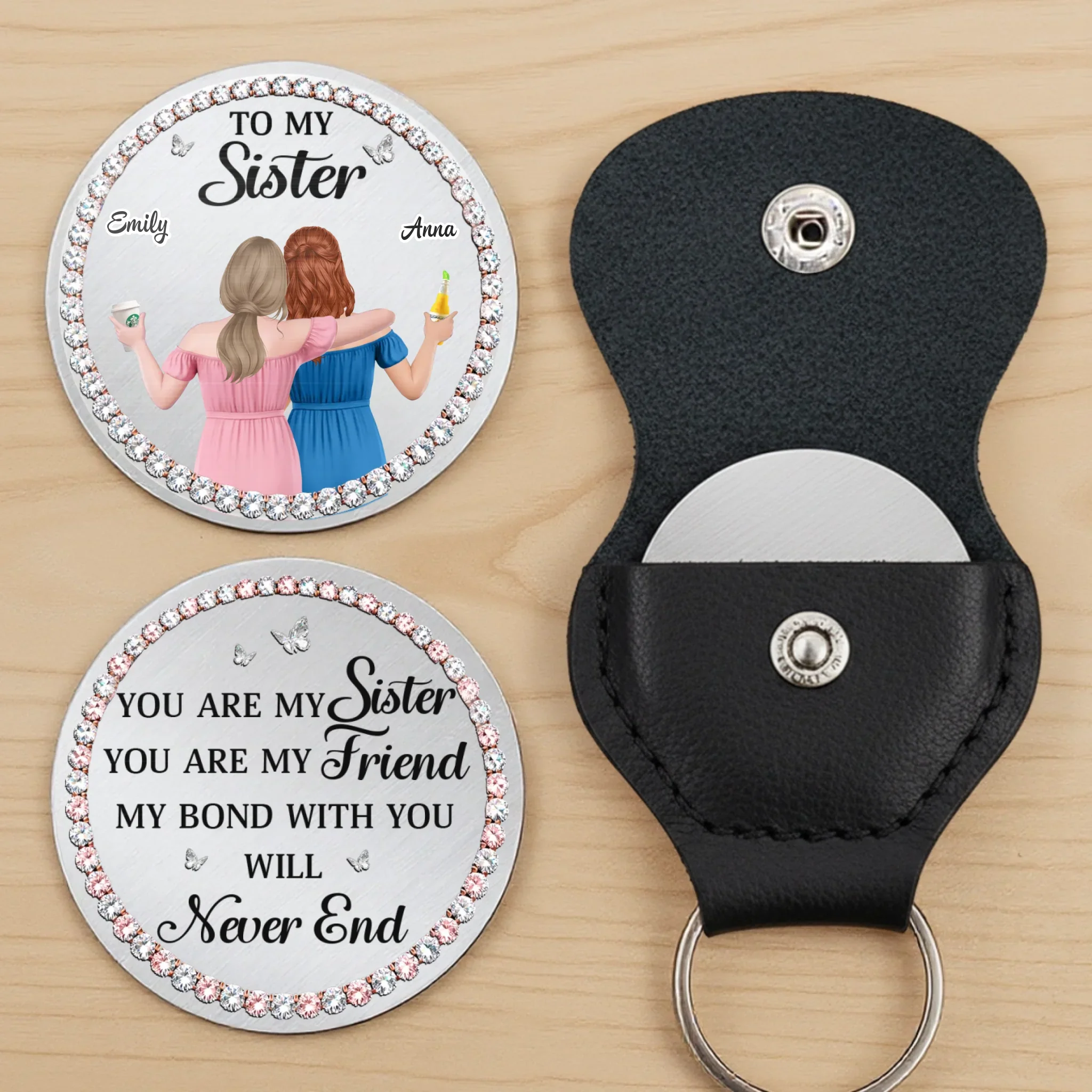 Custom Pocket Hug - Personalized Best Friend Birthday Gifts For Women, Besties, Sisters, BFF - Besties Through Everything - Image 4