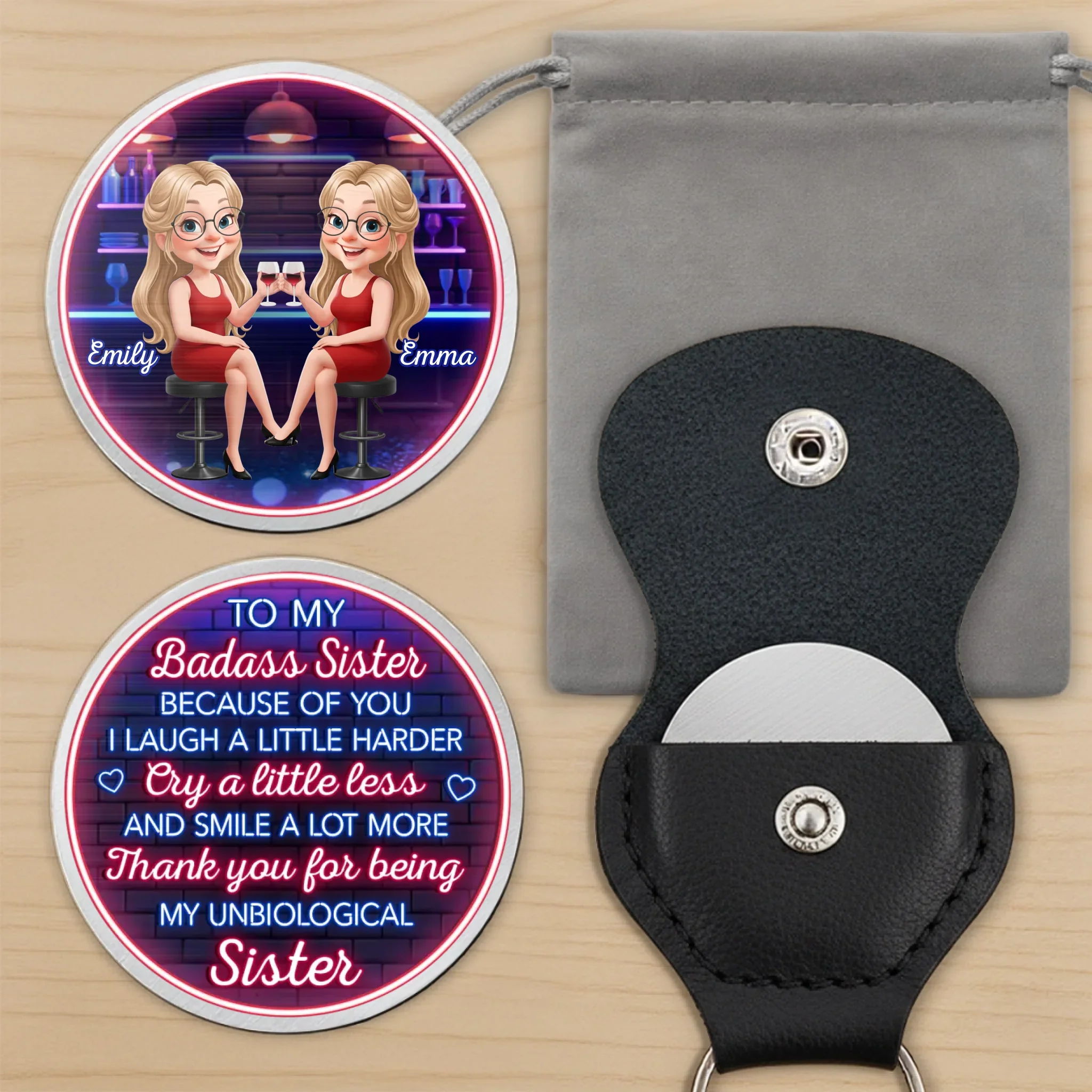 Custom Pocket Hug - Personalized Best Friend Birthday Gifts For Women, Besties, Sisters, BFF - Chaos Coordinator - Image 10