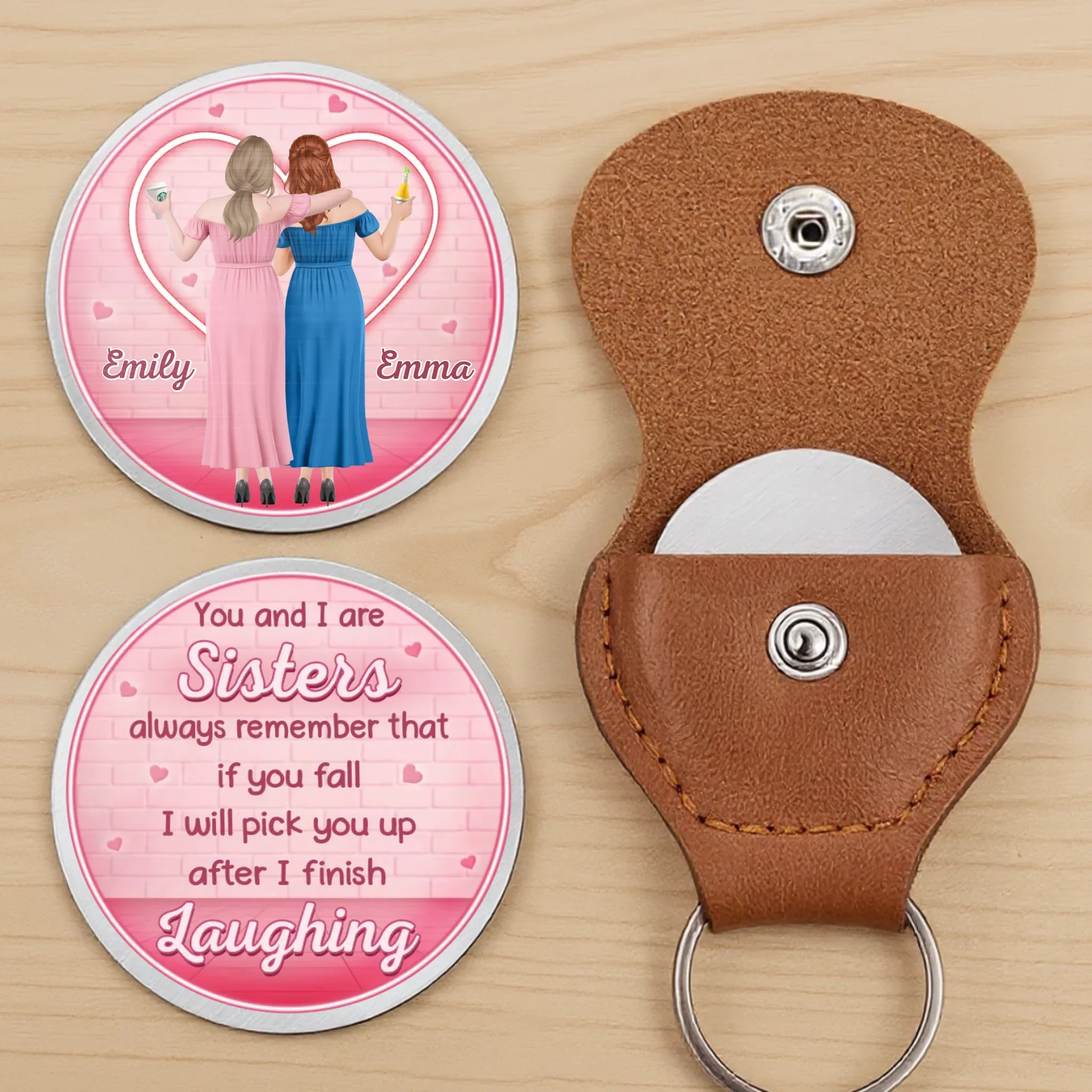 Custom Pocket Hug - Personalized Best Friend Birthday Gifts For Women, Besties, Sisters, BFF - Forever My Chaos Twin - Image 4