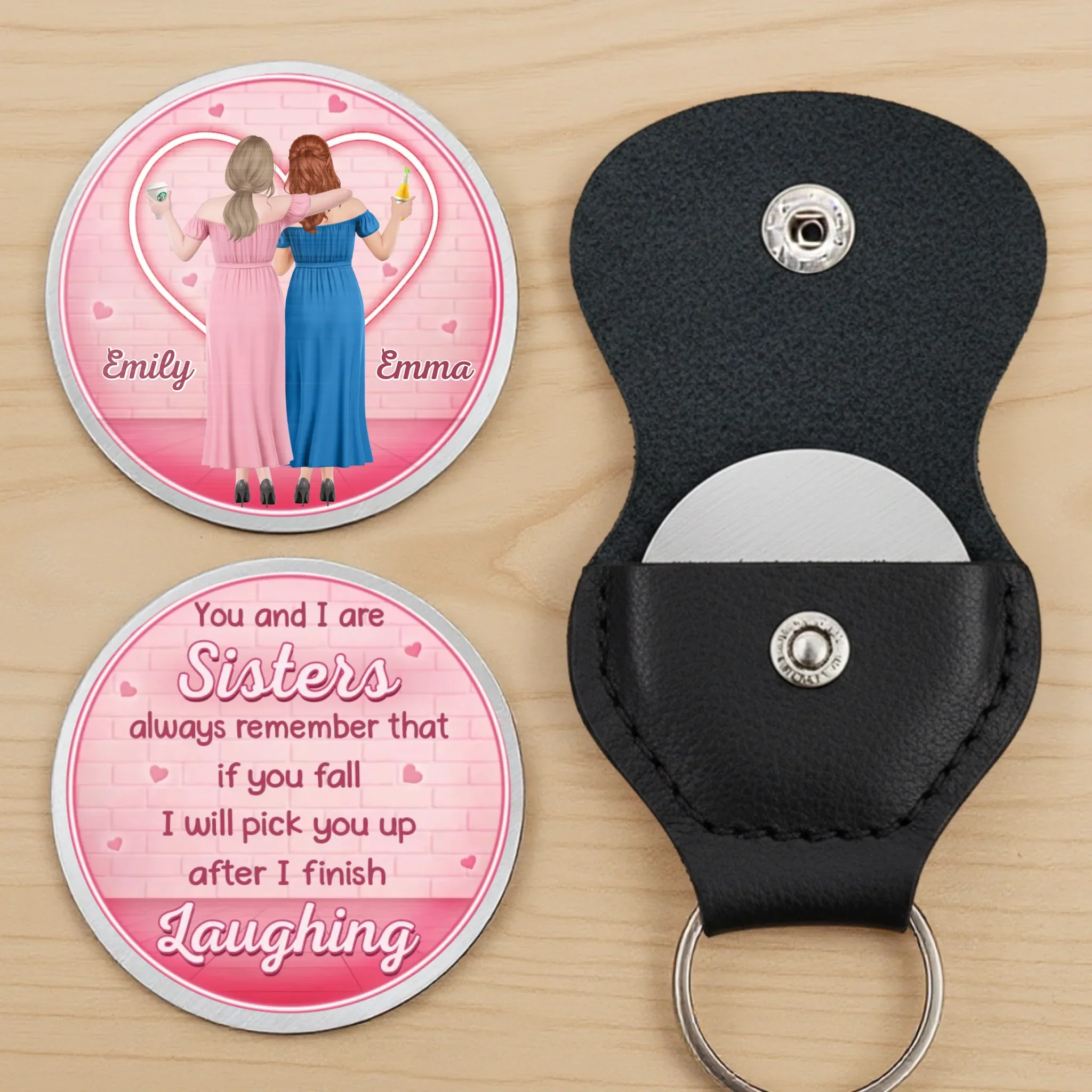 Custom Pocket Hug - Personalized Best Friend Birthday Gifts For Women, Besties, Sisters, BFF - Forever My Chaos Twin - Image 5