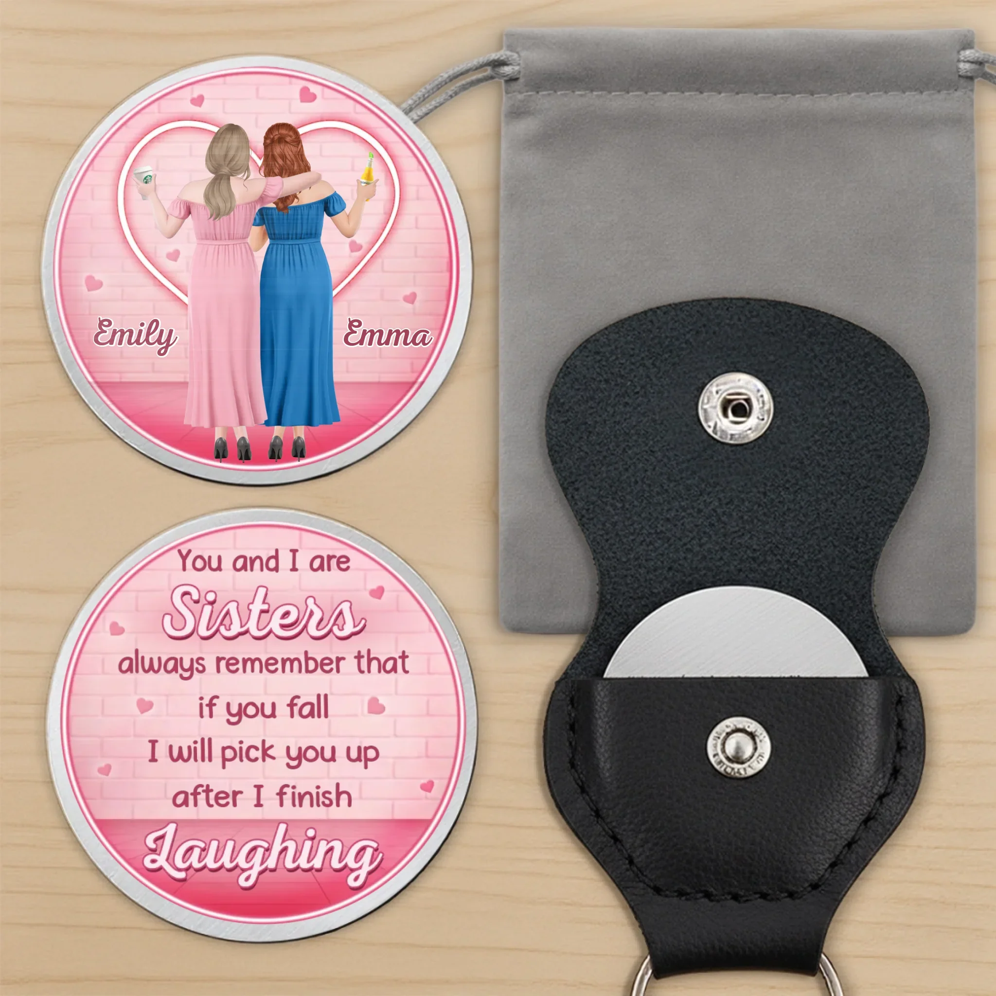 Custom Pocket Hug - Personalized Best Friend Birthday Gifts For Women, Besties, Sisters, BFF - Forever My Chaos Twin - Image 6