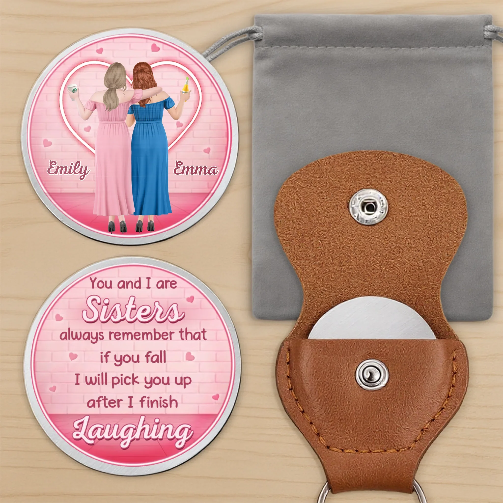 Custom Pocket Hug - Personalized Best Friend Birthday Gifts For Women, Besties, Sisters, BFF - Forever My Chaos Twin - Image 7
