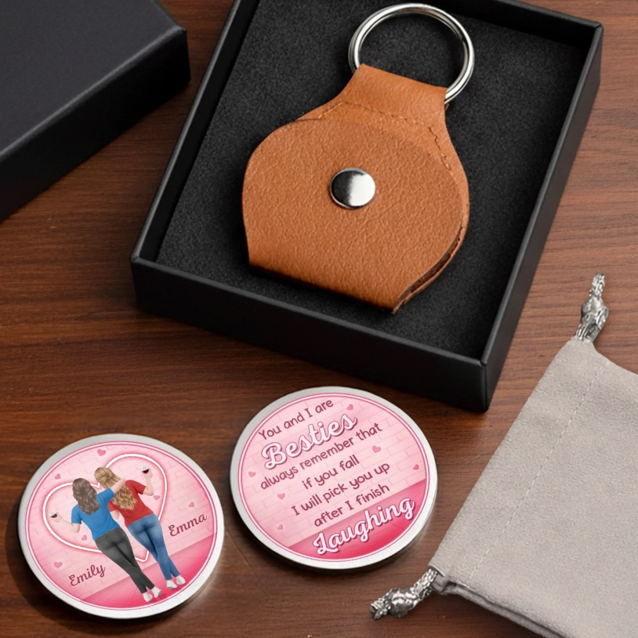 Custom Pocket Hug - Personalized Best Friend Birthday Gifts For Women, Besties, Sisters, BFF - Forever My Chaos Twin - Image 8