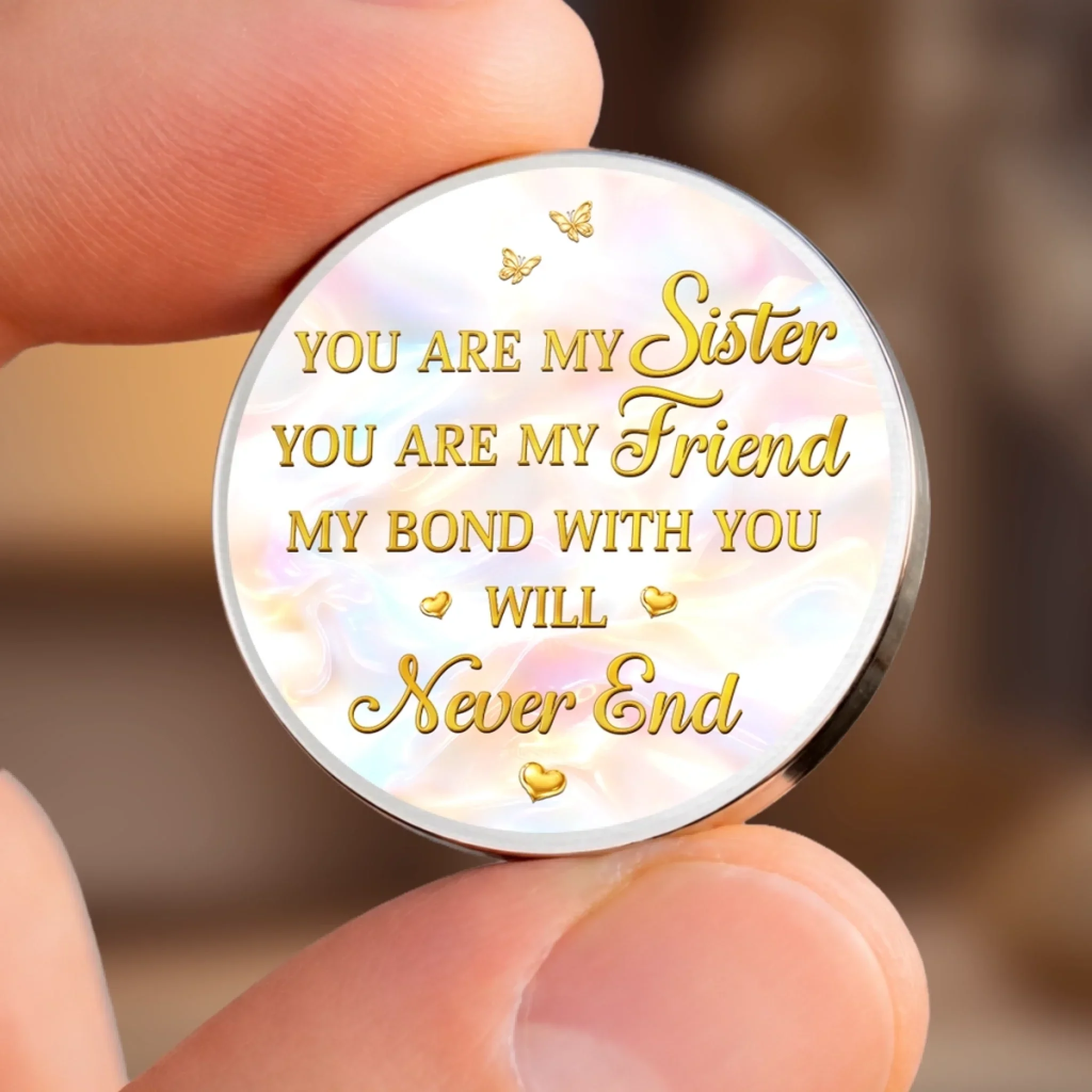 Custom Pocket Hug - Personalized Best Friend Birthday Gifts For Women, Besties, Sisters, BFF - Lucky To Have You - Image 10