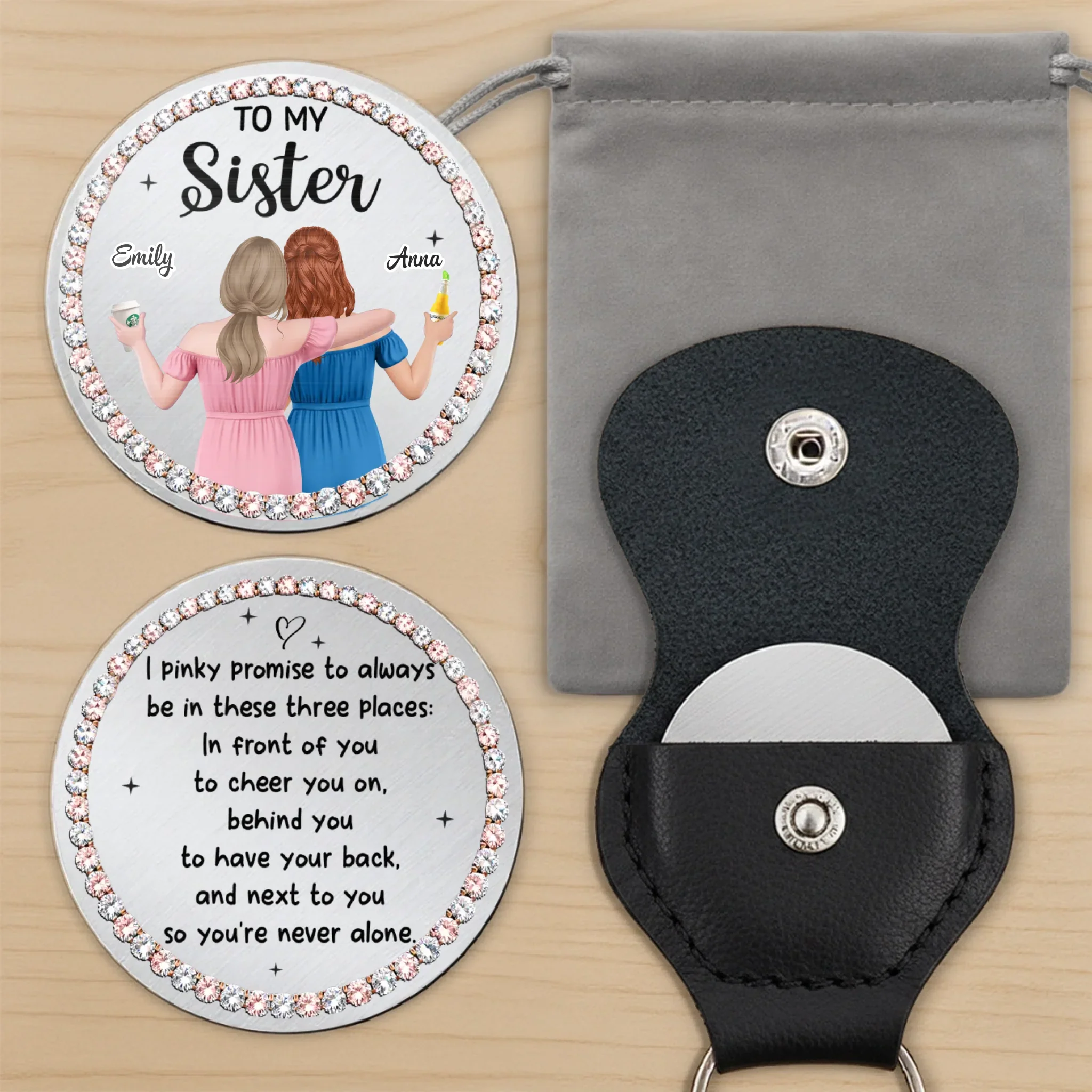 Custom Pocket Hug - Personalized Best Friend Birthday Gifts For Women, Besties, Sisters, BFF - My Bestie My Person - Image 6
