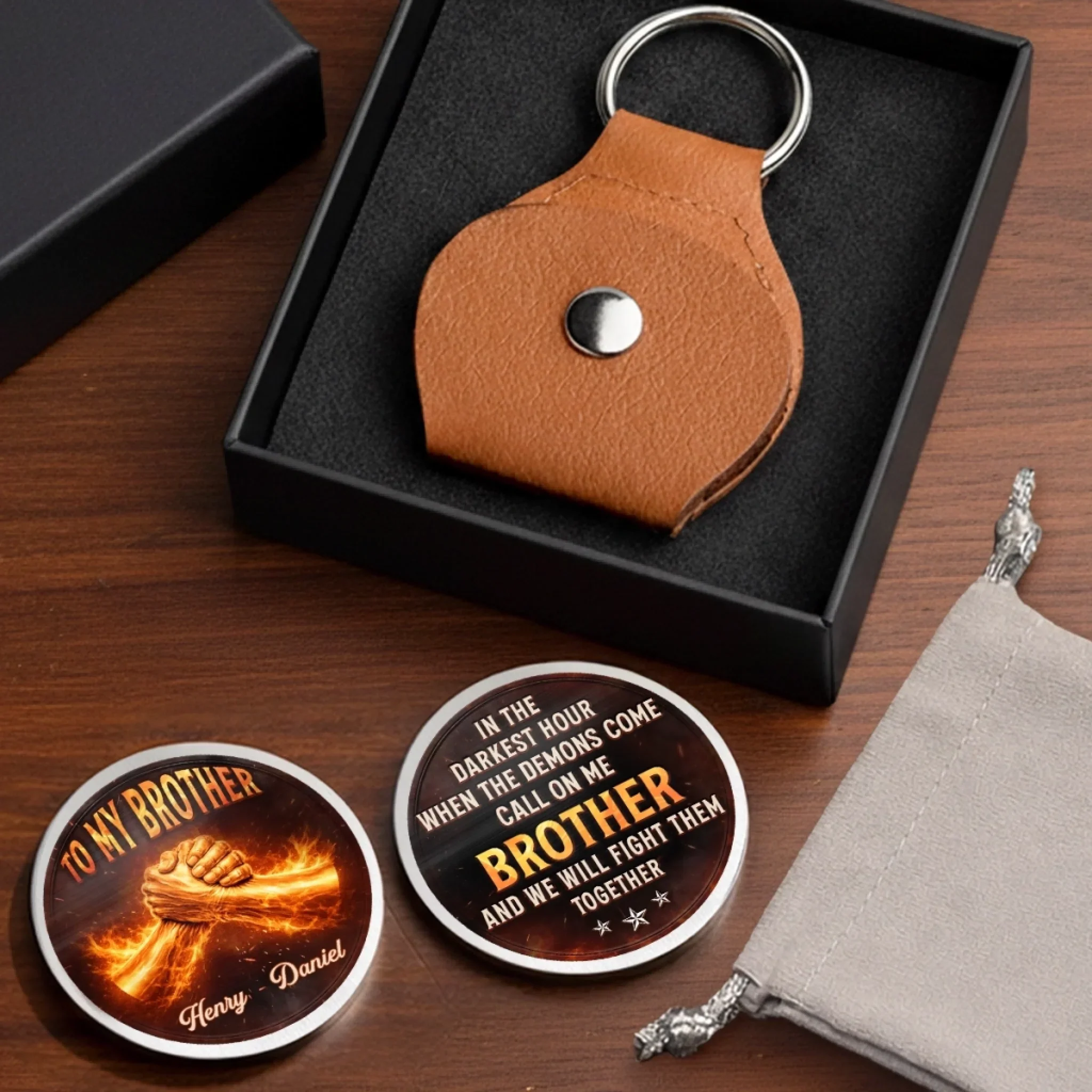 Custom Pocket Hug - Personalized Birthday Gifts For Brother - Bound To Be Brothers - Image 6
