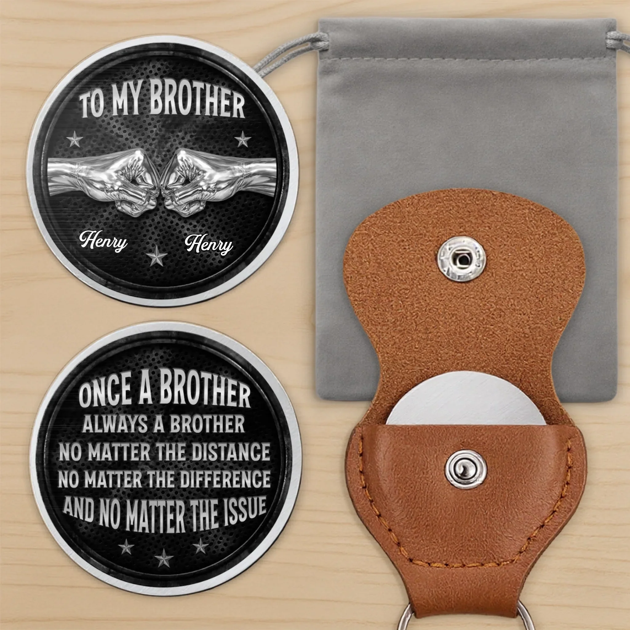Custom Pocket Hug - Personalized Birthday Gifts For Brother - Brothers Through Thick Thin - Image 11