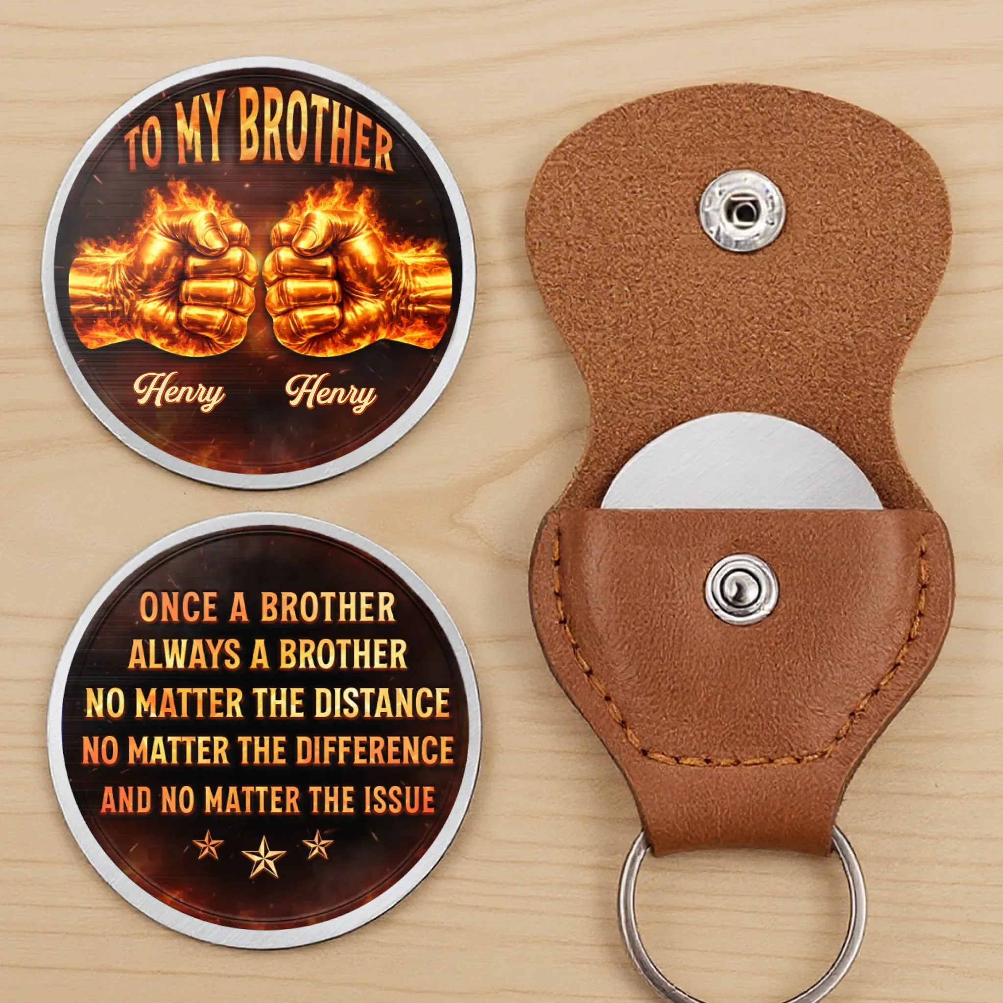 Custom Pocket Hug - Personalized Birthday Gifts For Brother - Standing With Brothers - Image 3