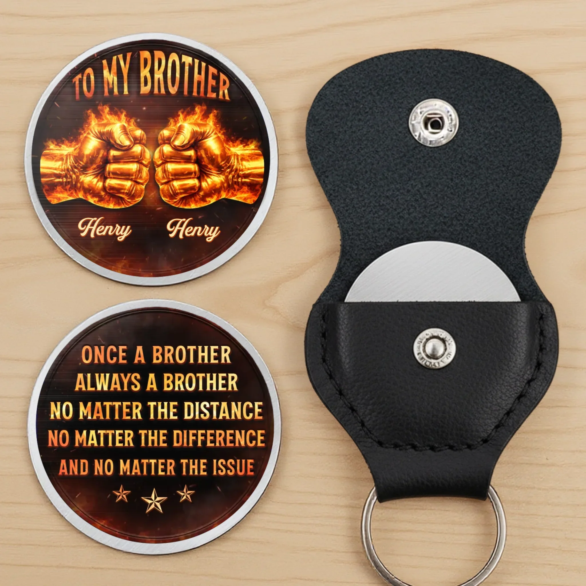 Custom Pocket Hug - Personalized Birthday Gifts For Brother - Standing With Brothers - Image 4