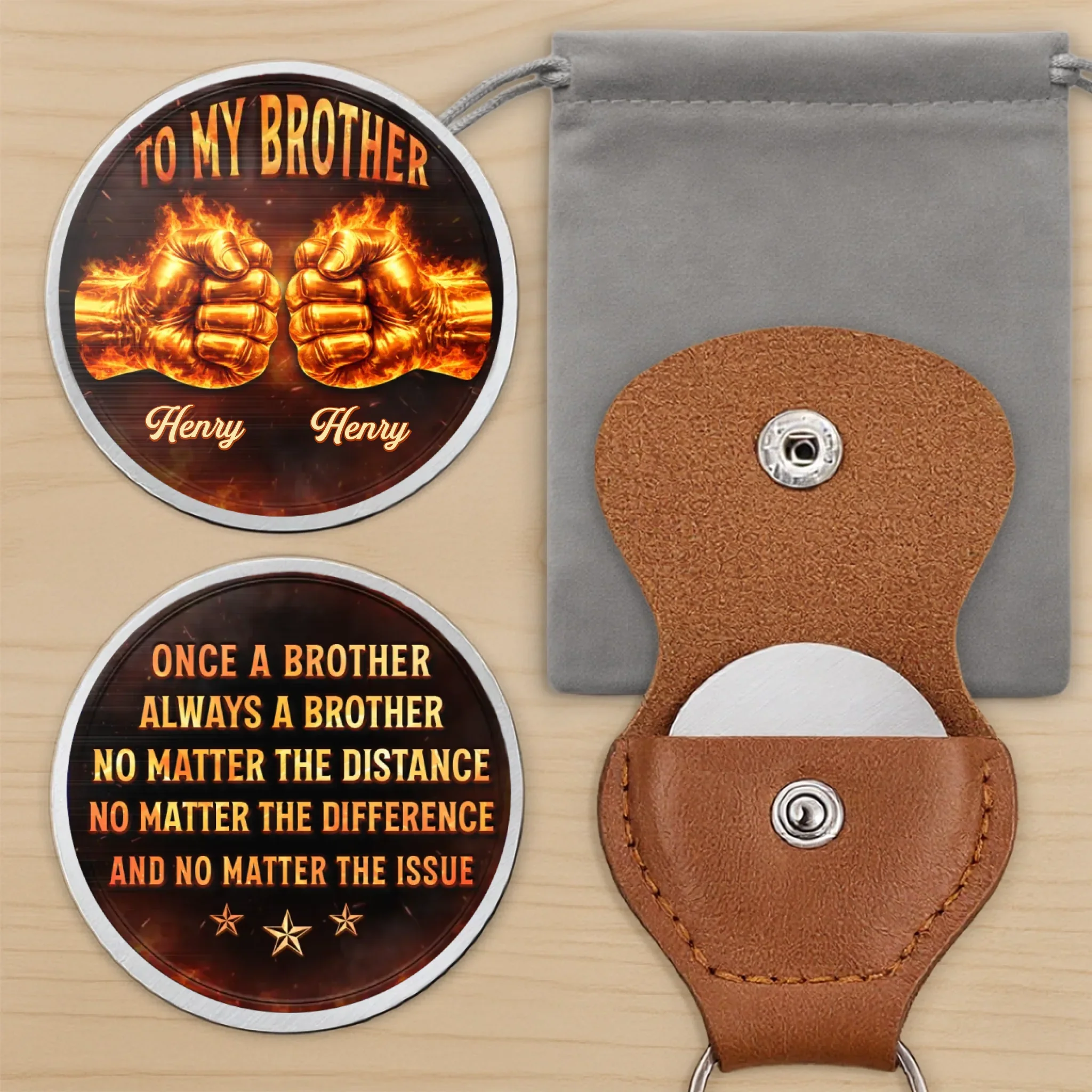 Custom Pocket Hug - Personalized Birthday Gifts For Brother - Standing With Brothers - Image 5