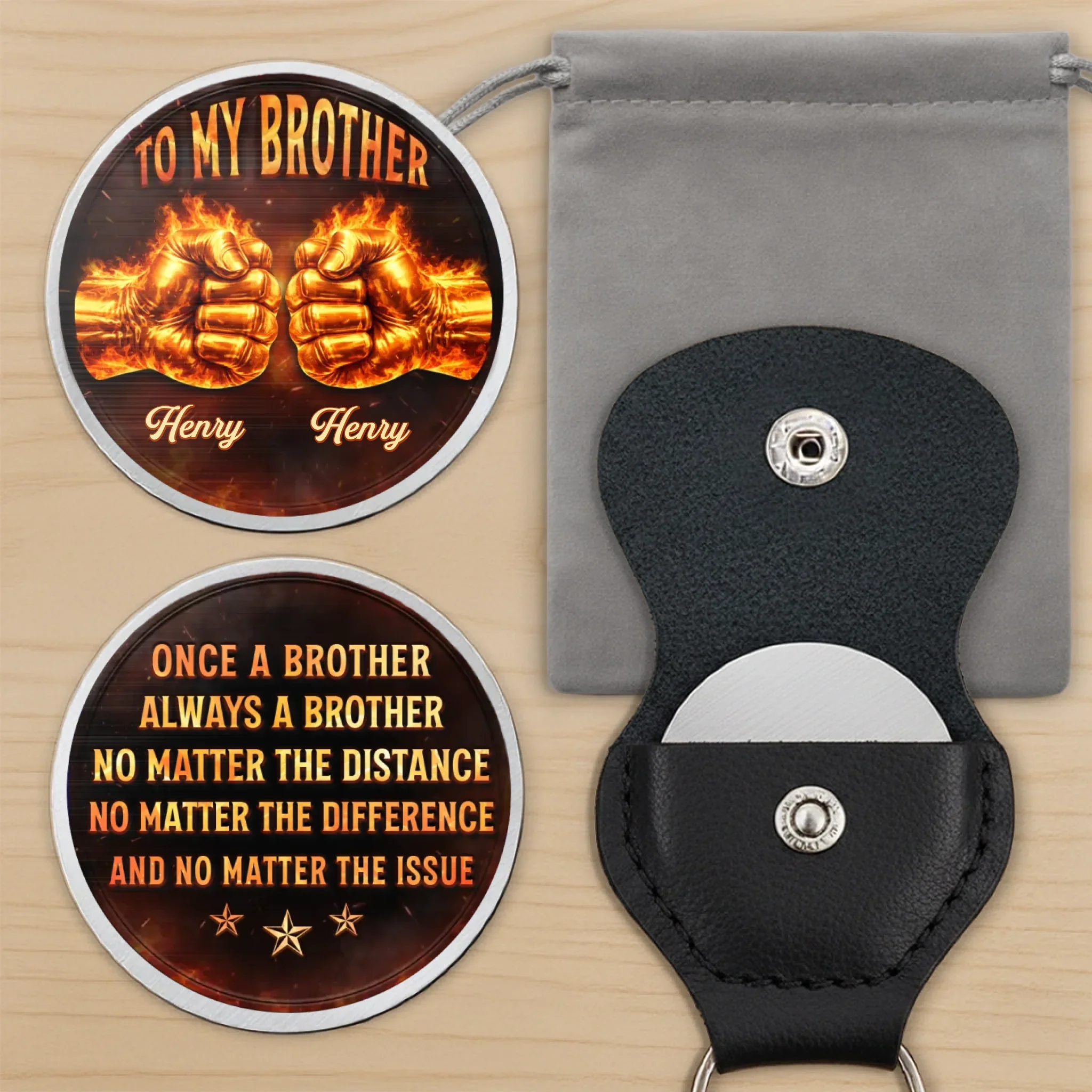 Custom Pocket Hug - Personalized Birthday Gifts For Brother - Standing With Brothers - Image 6