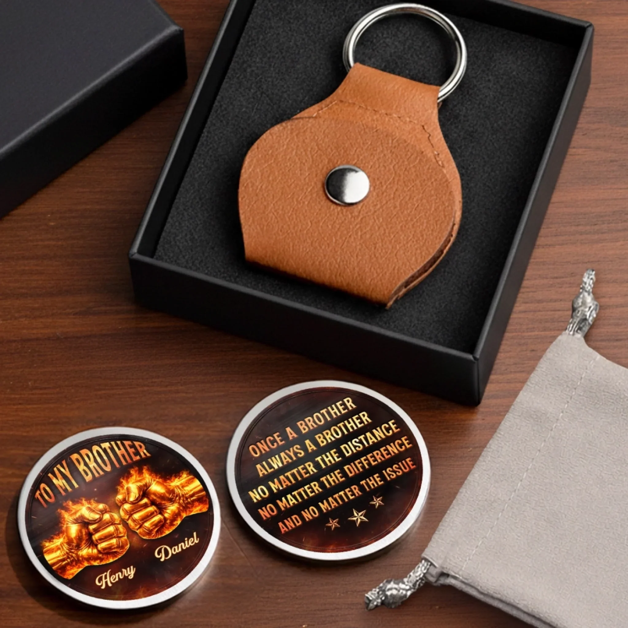 Custom Pocket Hug - Personalized Birthday Gifts For Brother - Standing With Brothers - Image 7