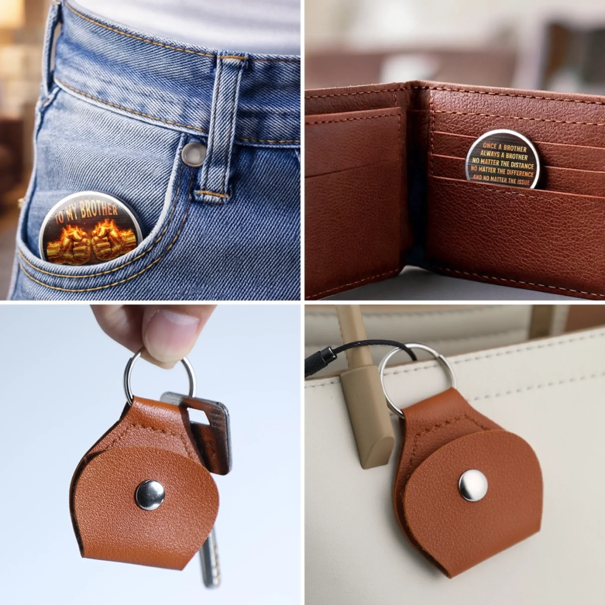 Custom Pocket Hug - Personalized Birthday Gifts For Brother - Standing With Brothers - Image 9