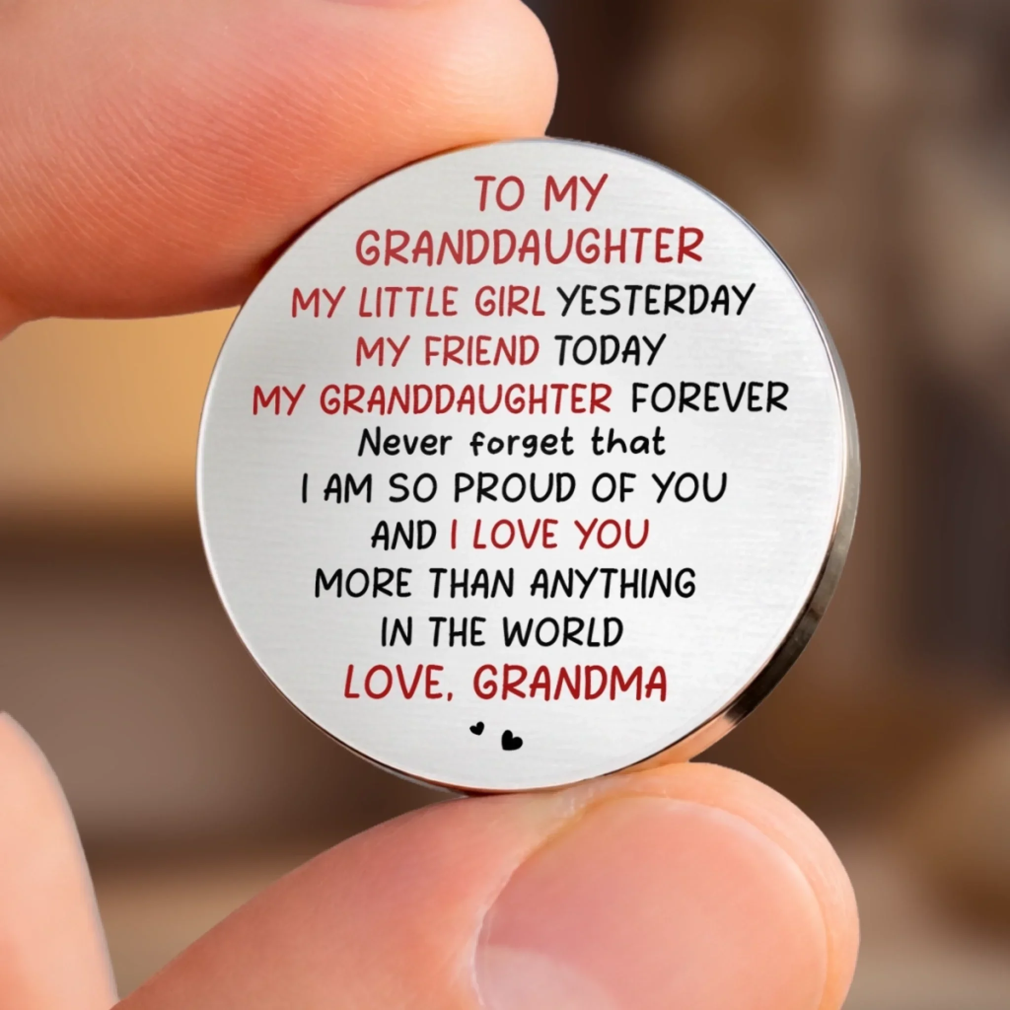 Custom Pocket Hug - Personalized Birthday Gifts For Grandma, Granddaughter, Grandson - Grandma Love Lights The Way - Image 10
