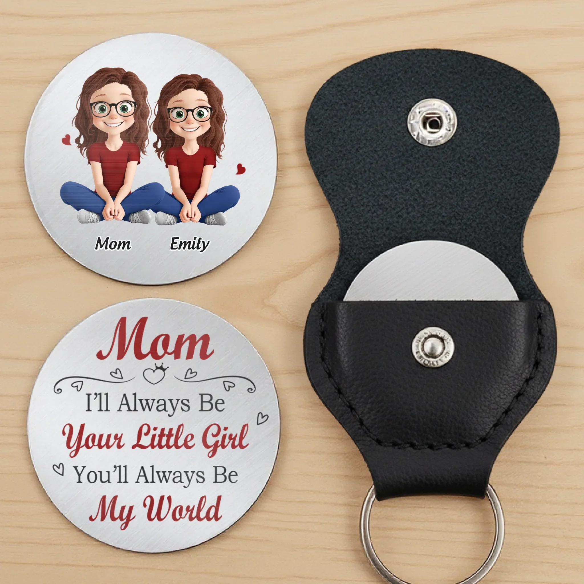 Custom Pocket Hug - Personalized Birthday Gifts For Mom, Dad, Daughter - Forever Your Little Girl - Image 3
