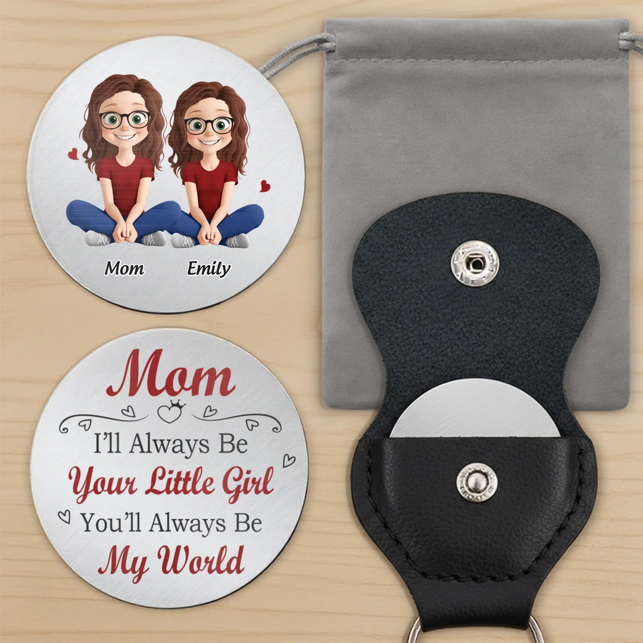 Custom Pocket Hug - Personalized Birthday Gifts For Mom, Dad, Daughter - Forever Your Little Girl - Image 9