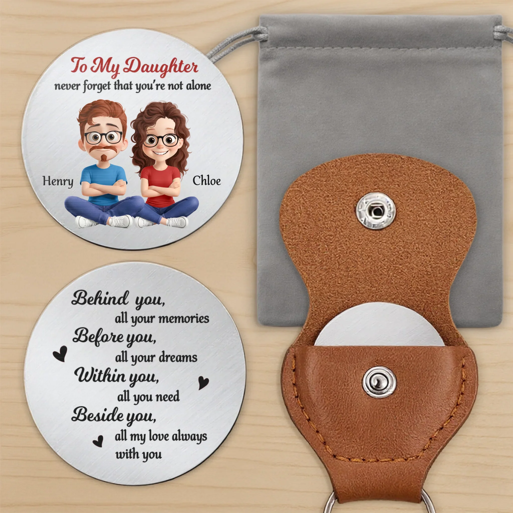 Custom Pocket Hug - Personalized Birthday Gifts For Mom, Dad, Daughter, Son - Our Love Is Always With You - Image 11