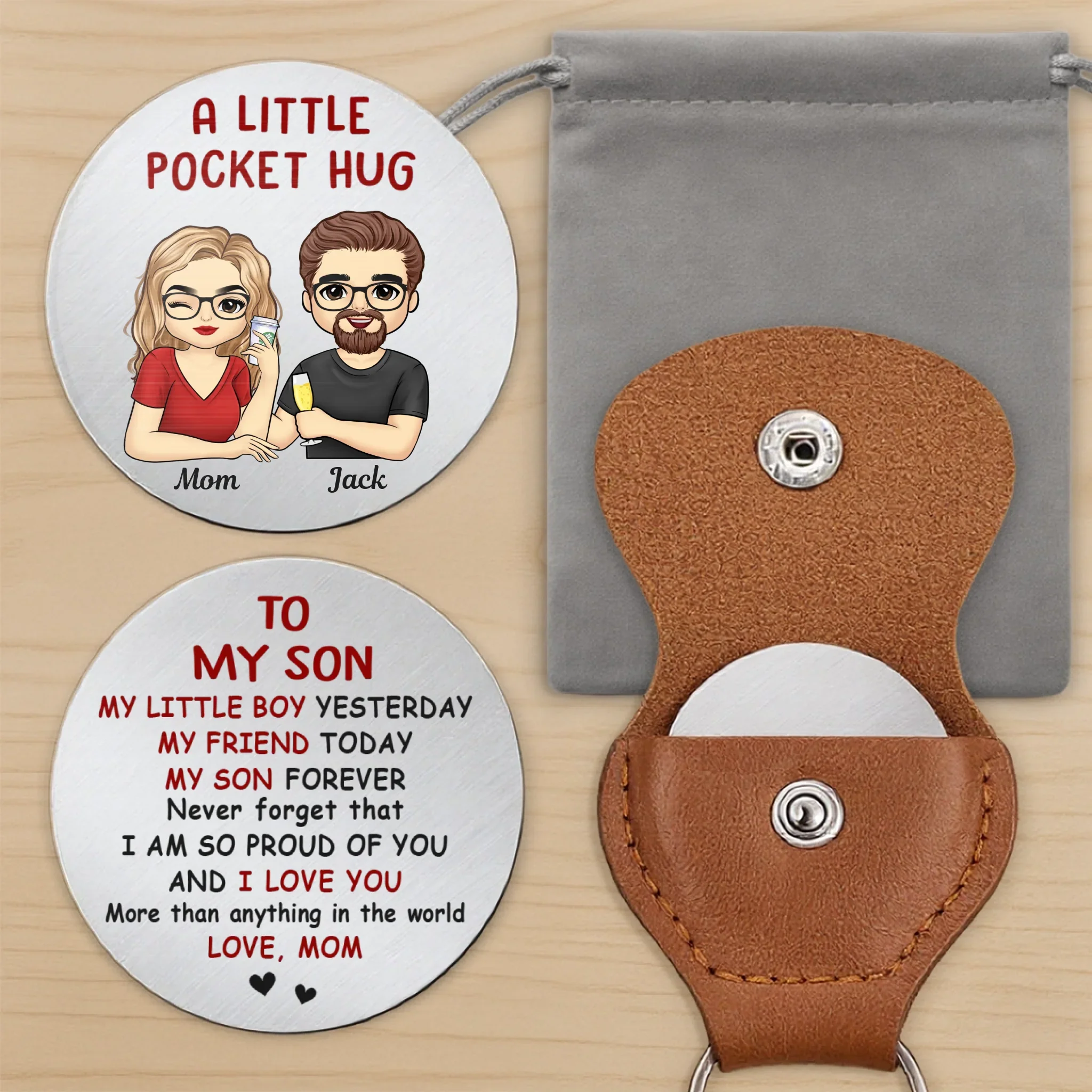 Custom Pocket Hug - Personalized Birthday Gifts For Mom, Son, Daughter - Hug You In Spirit - Image 7