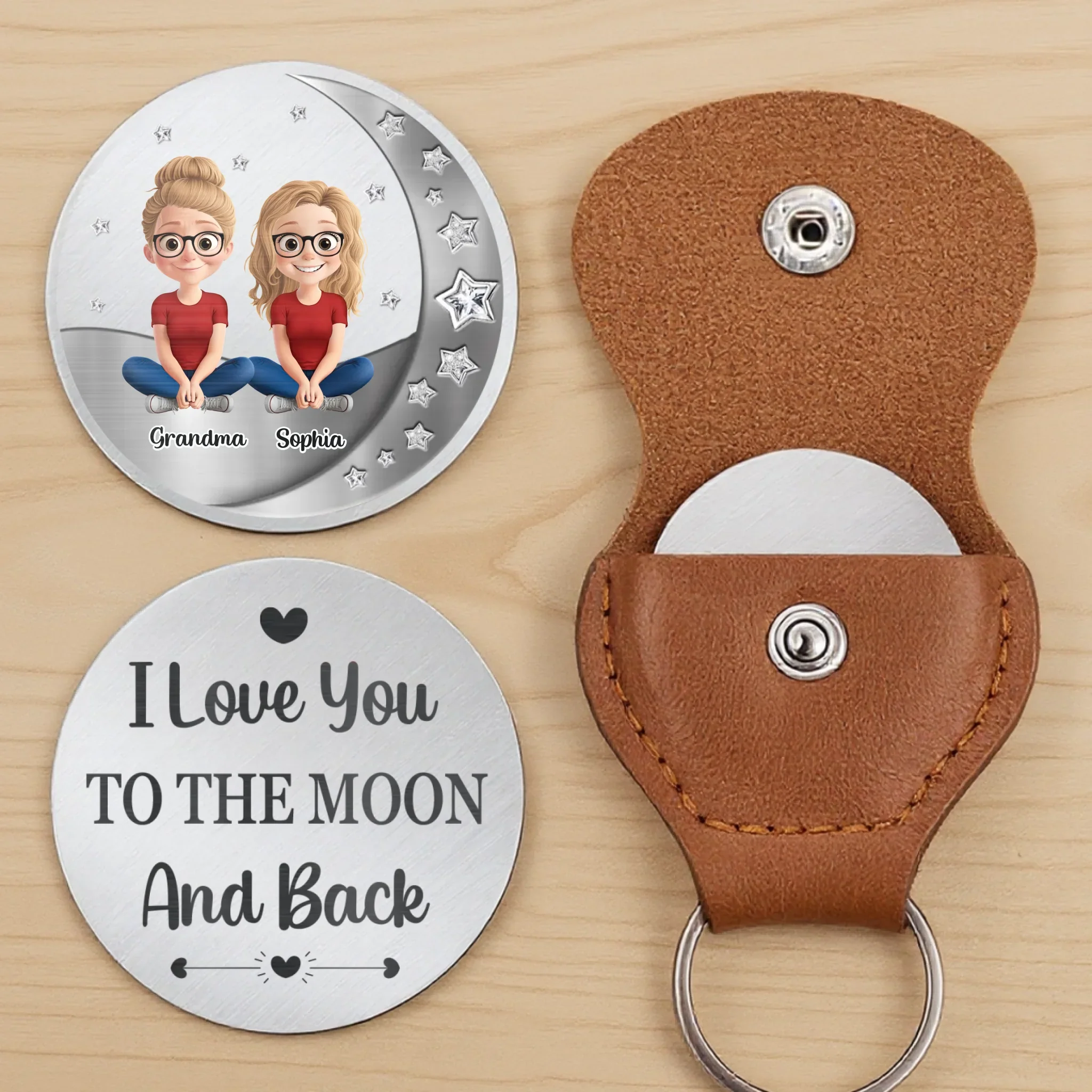 Custom Pocket Hug - Personalized Christmas Birthday Gifts For Grandma, Grandson, Granddaughter - Grandma’s Love Knows No Distance - Image 2