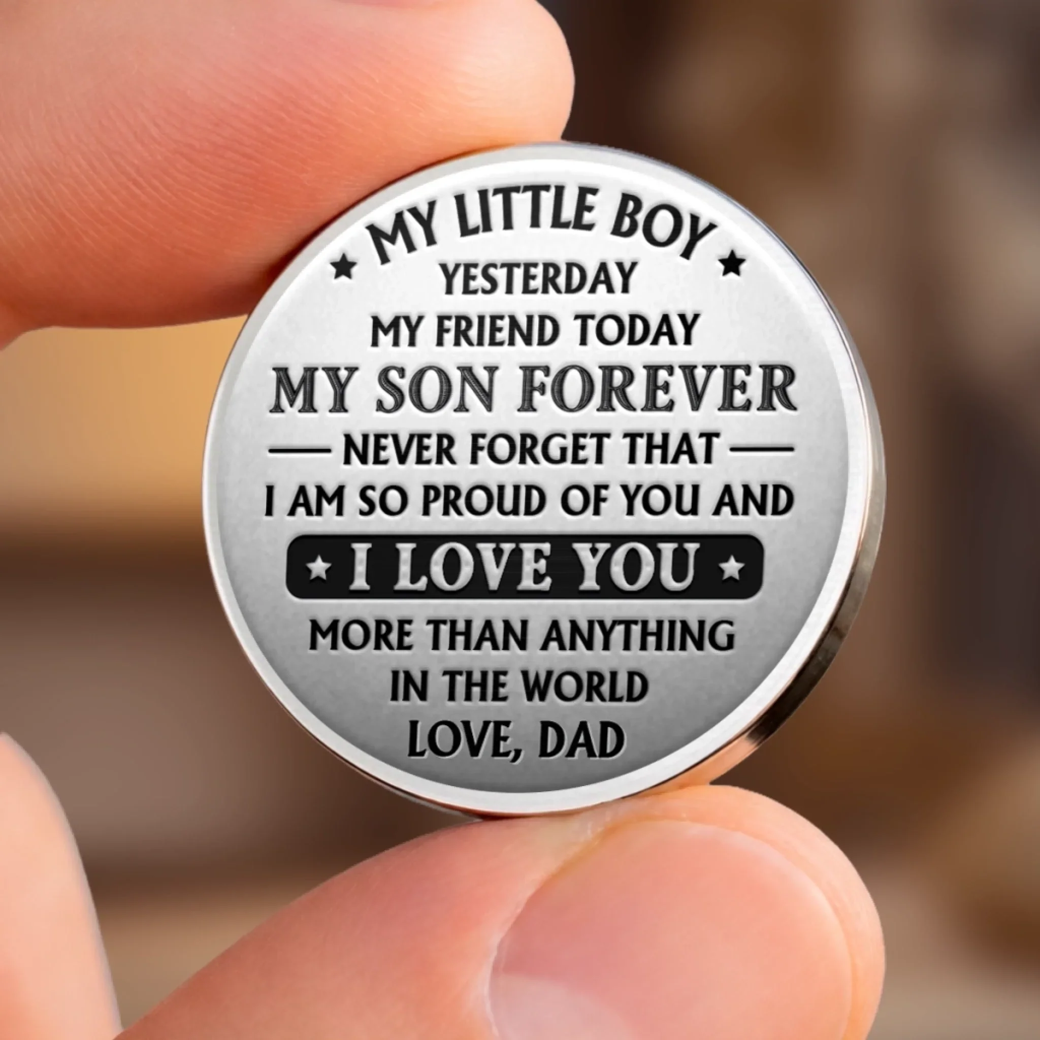 Custom Pocket Hug - Personalized Father's Day Birthday Gifts For Son - My Love Follows You - Image 5