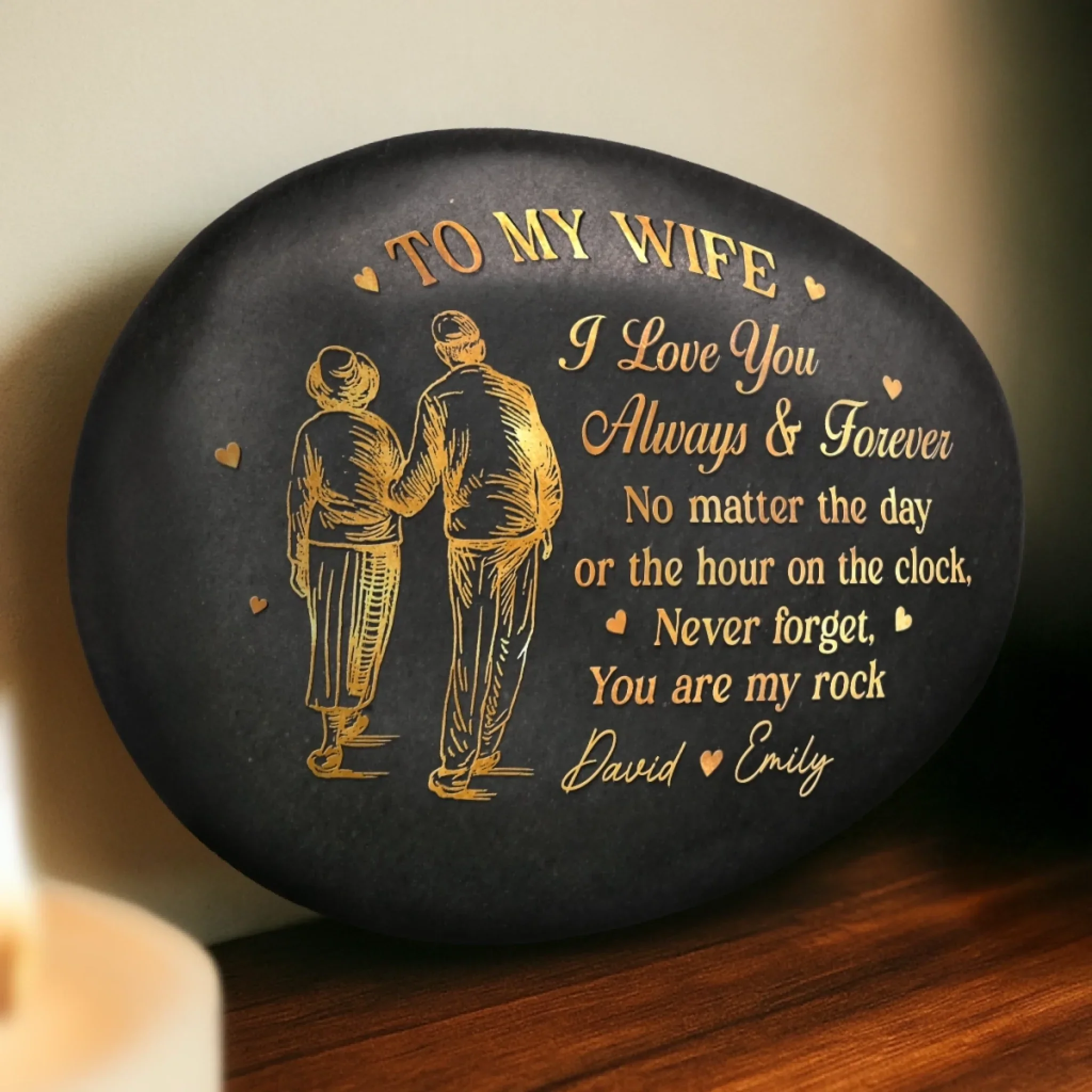 Custom Printed Rock - Personalized Anniversary Wedding Gifts For Husband And Wife, Him And Her - Our Sweet Memories - Image 6