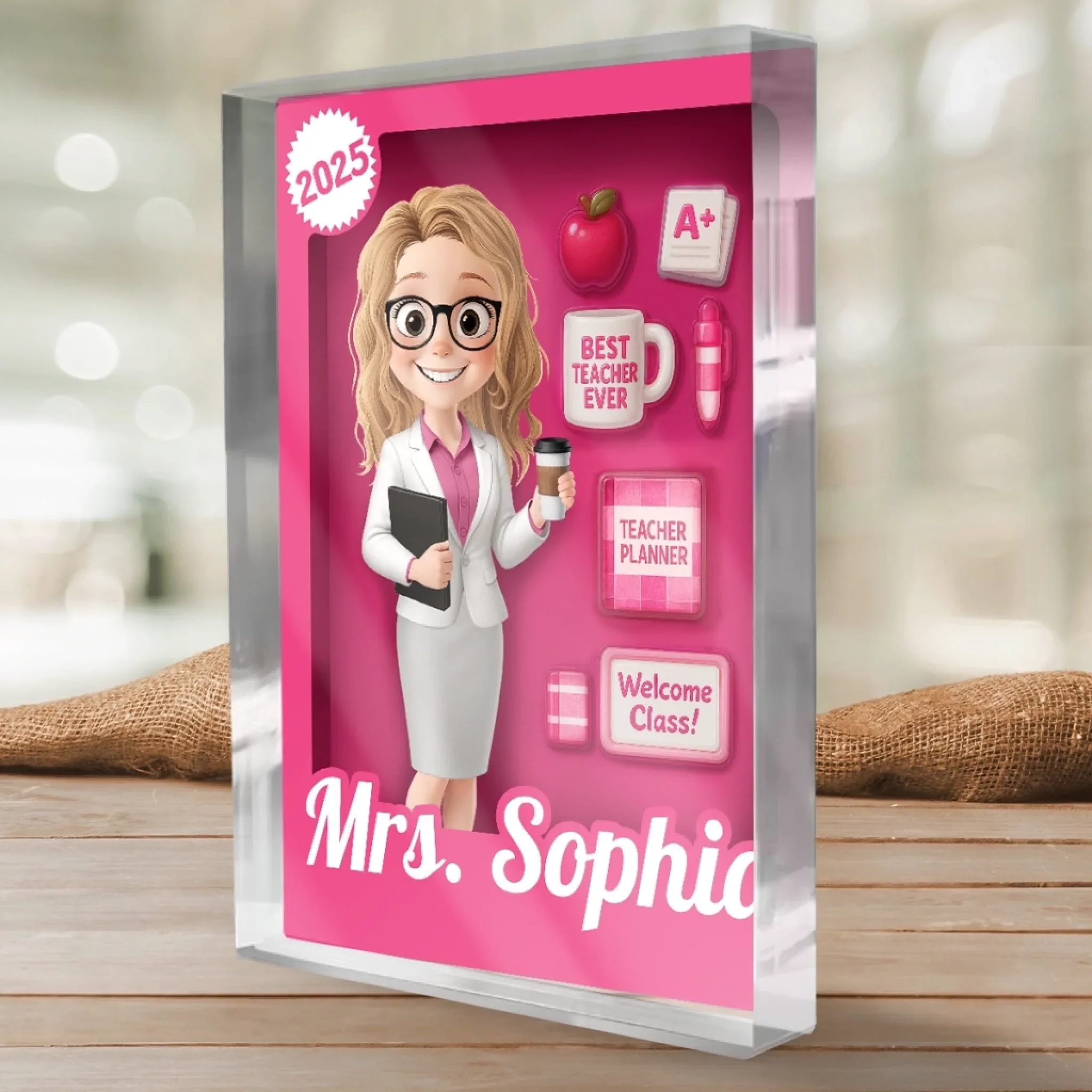 Custom Rectangle Shaped Acrylic Plaque - Personalized Back To School Gifts For Teachers - Proud To Be Called Teacher - Image 3