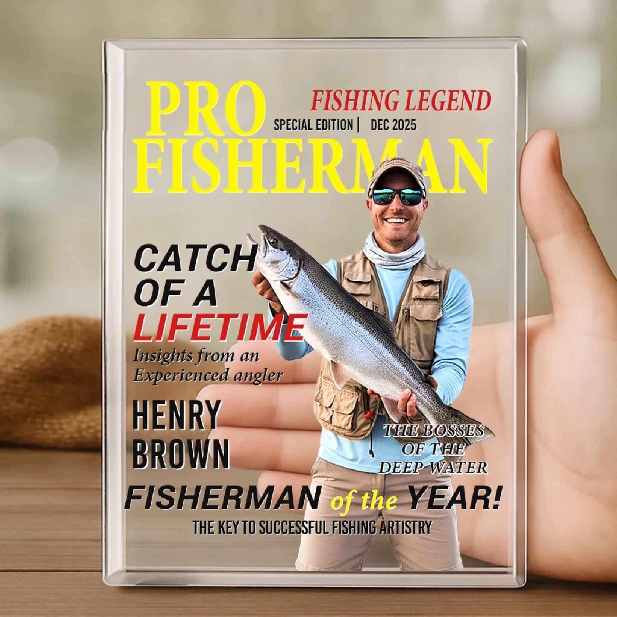Custom Rectangle Shaped Acrylic Plaque - Personalized Birthday Gifts For Fisherman - Reely Good At This - Image 4
