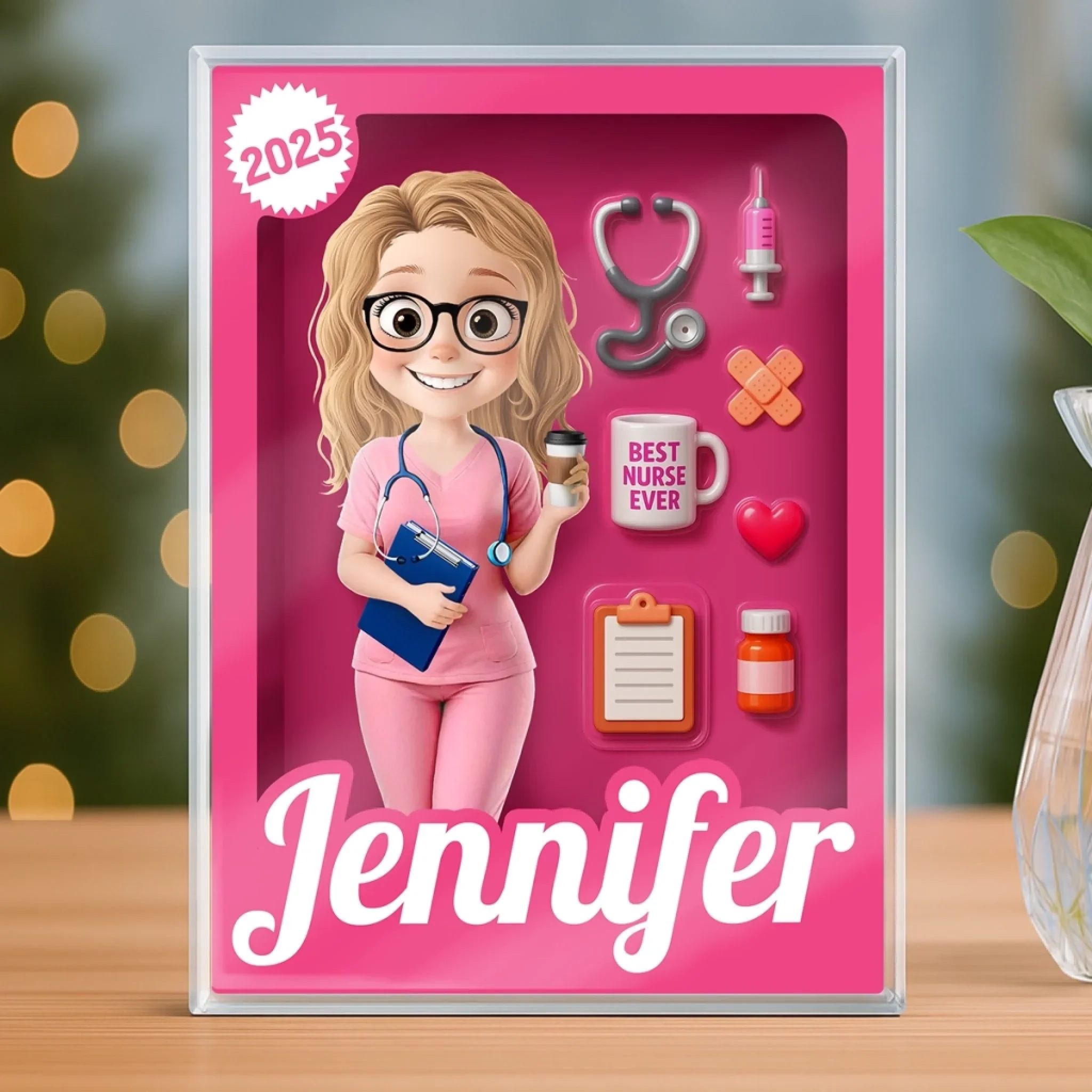 Custom Rectangle Shaped Acrylic Plaque - Personalized Birthday Gifts For Nurse - Best Nurse Ever
