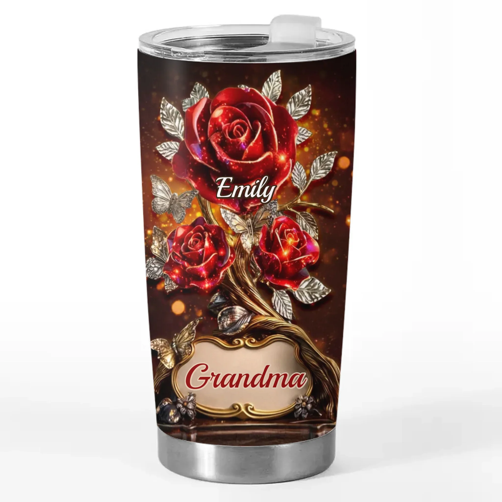 Custom Rose Tumbler - Personalized Mother's Day Birthday Gifts For Mom, Grandma - Generations Of Grace - Image 2