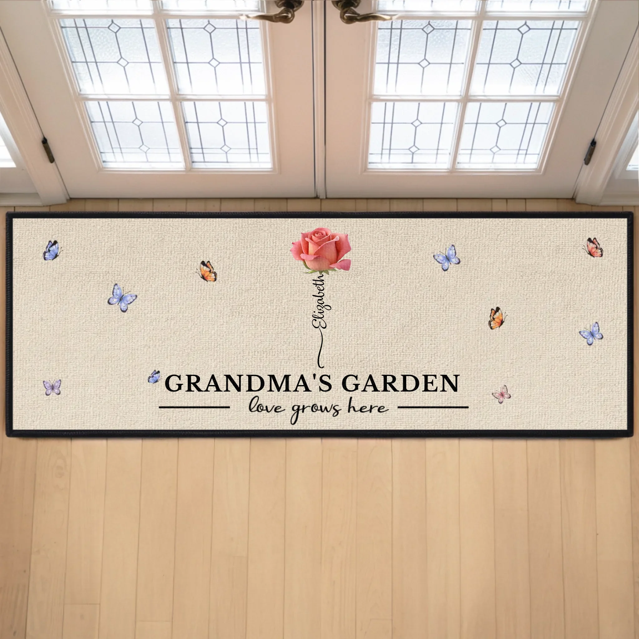 Custom Runner Rug - Personalized Birthday Gifts For Mom, Grandma - This Garden Grows With Every Grandchild - Image 2
