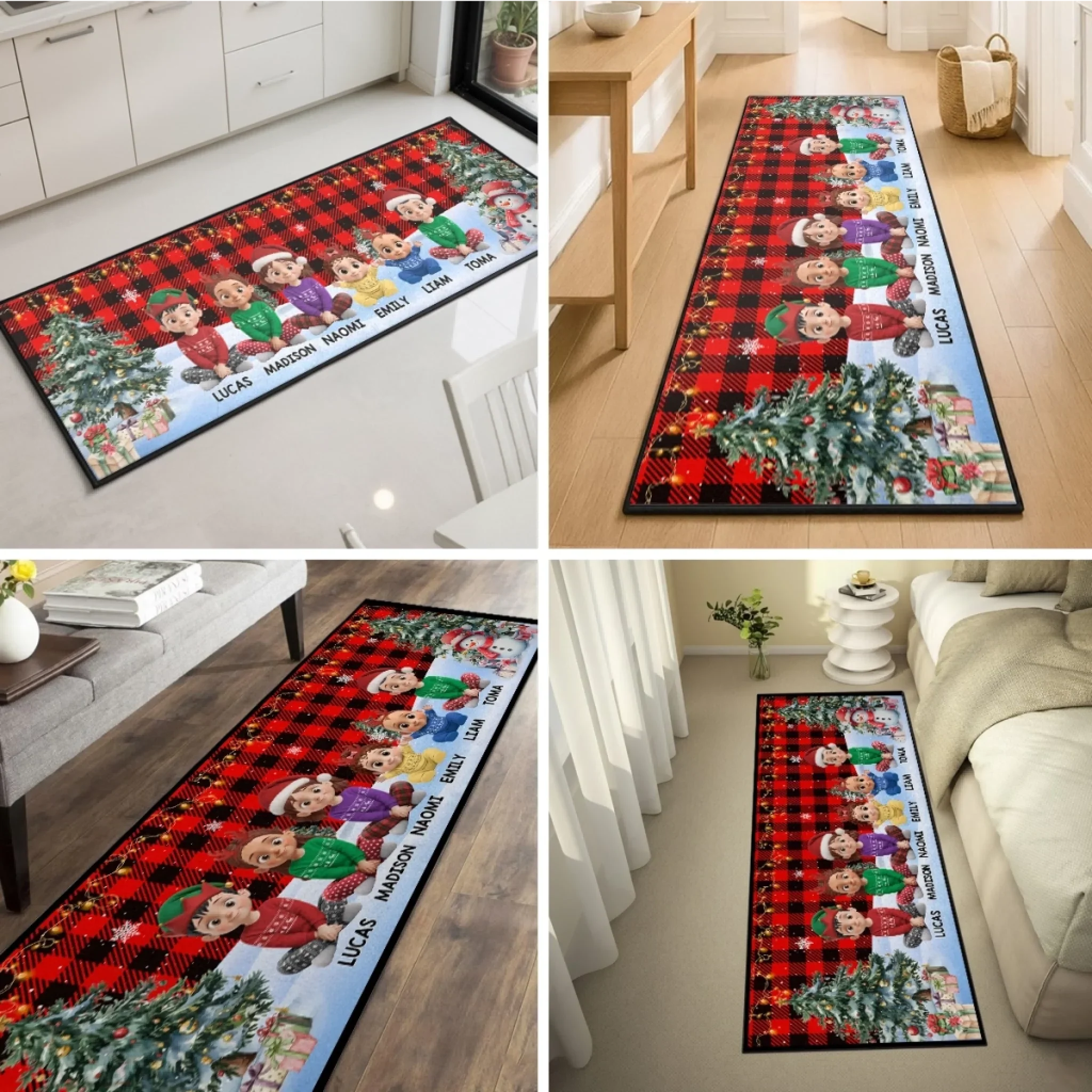 Custom Runner Rug - Personalized Christmas Birthday Gifts For Mom, Dad, Brother, Sister, Kids - Love Warms Our Winter Nights - Image 3