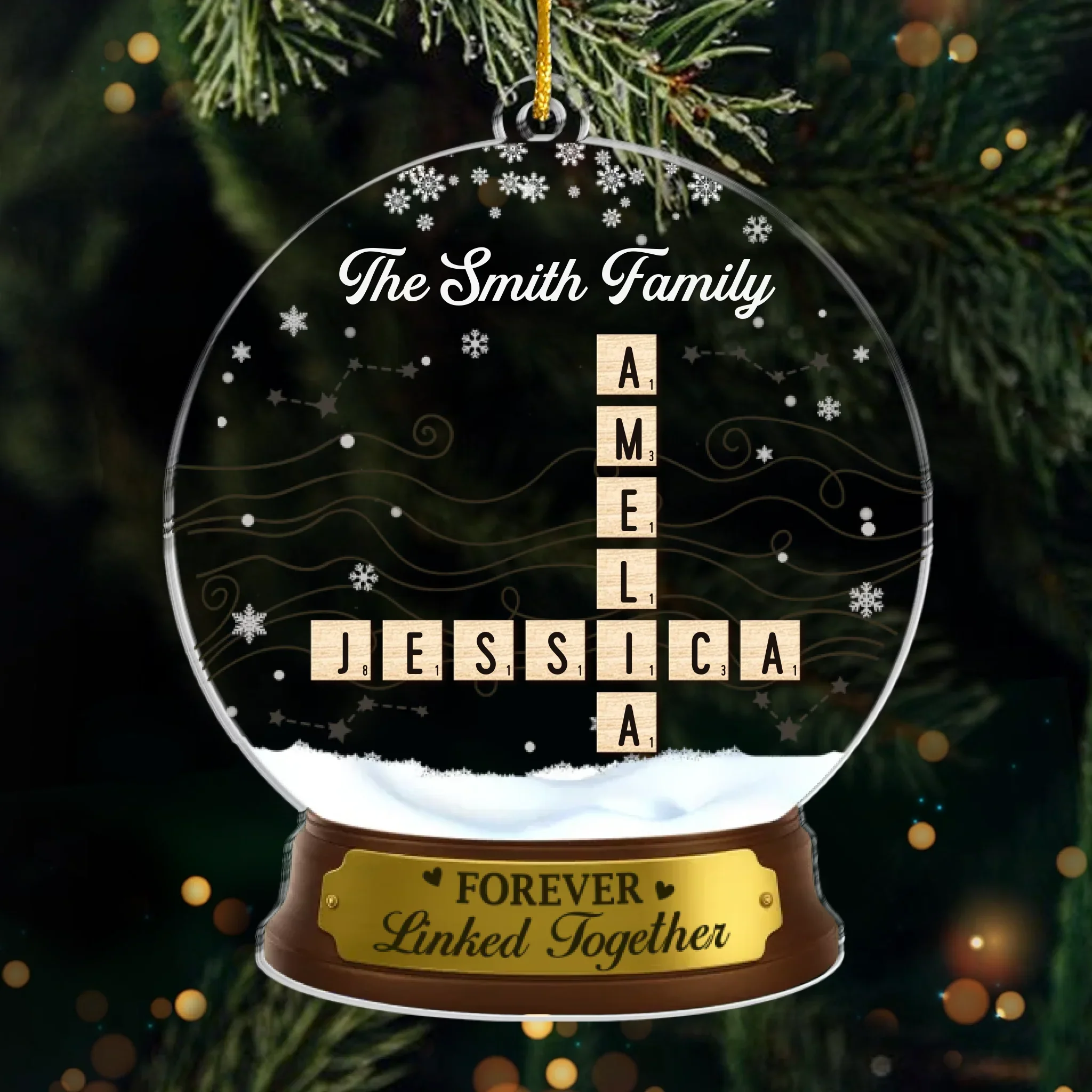Custom Scrabble Acrylic Ornament - Personalized Christmas Birthday Gifts For Mom, Dad, Brother, Sister, Kids - Together Is Our Favorite Place - Image 2