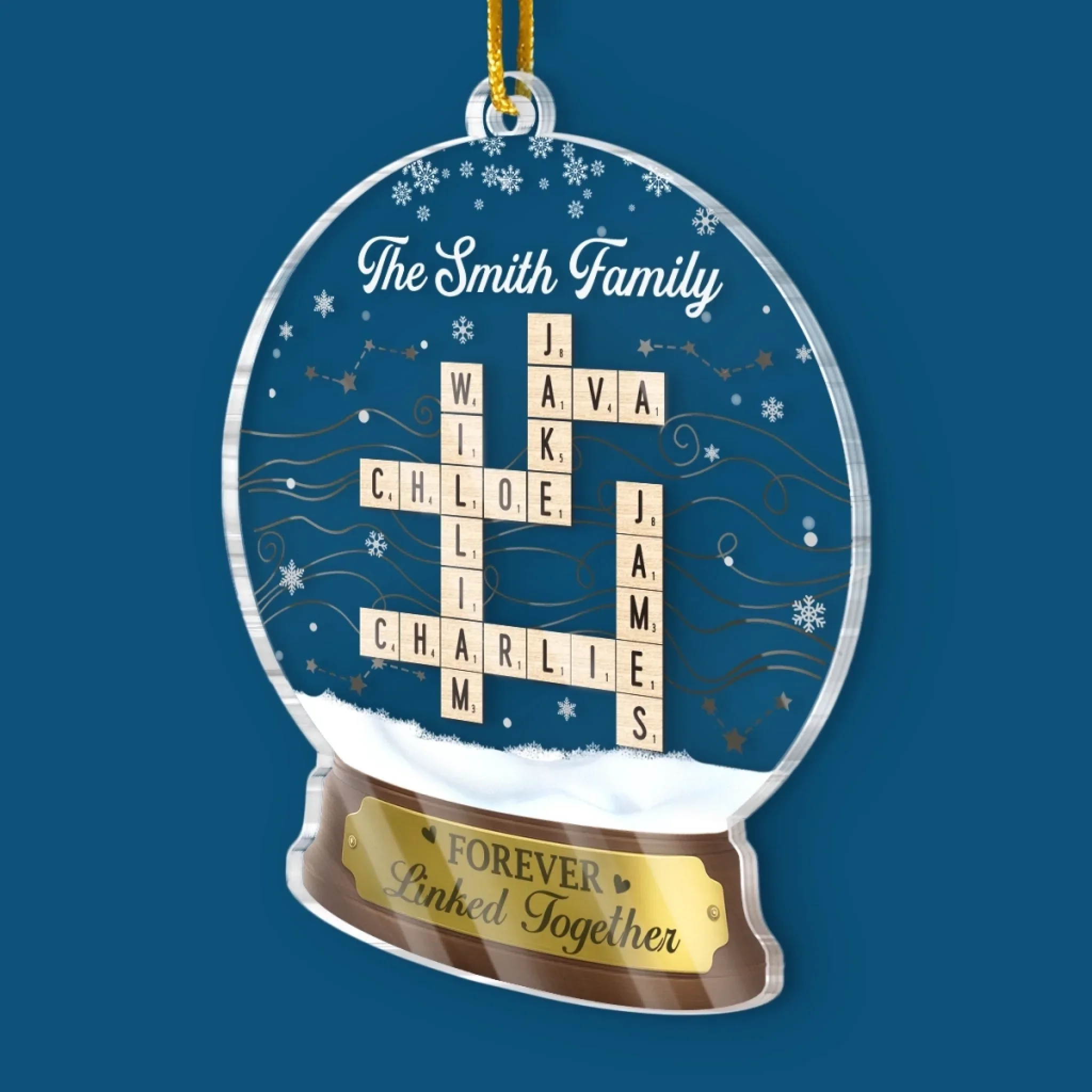 Custom Scrabble Acrylic Ornament - Personalized Christmas Birthday Gifts For Mom, Dad, Brother, Sister, Kids - Together Is Our Favorite Place - Image 3