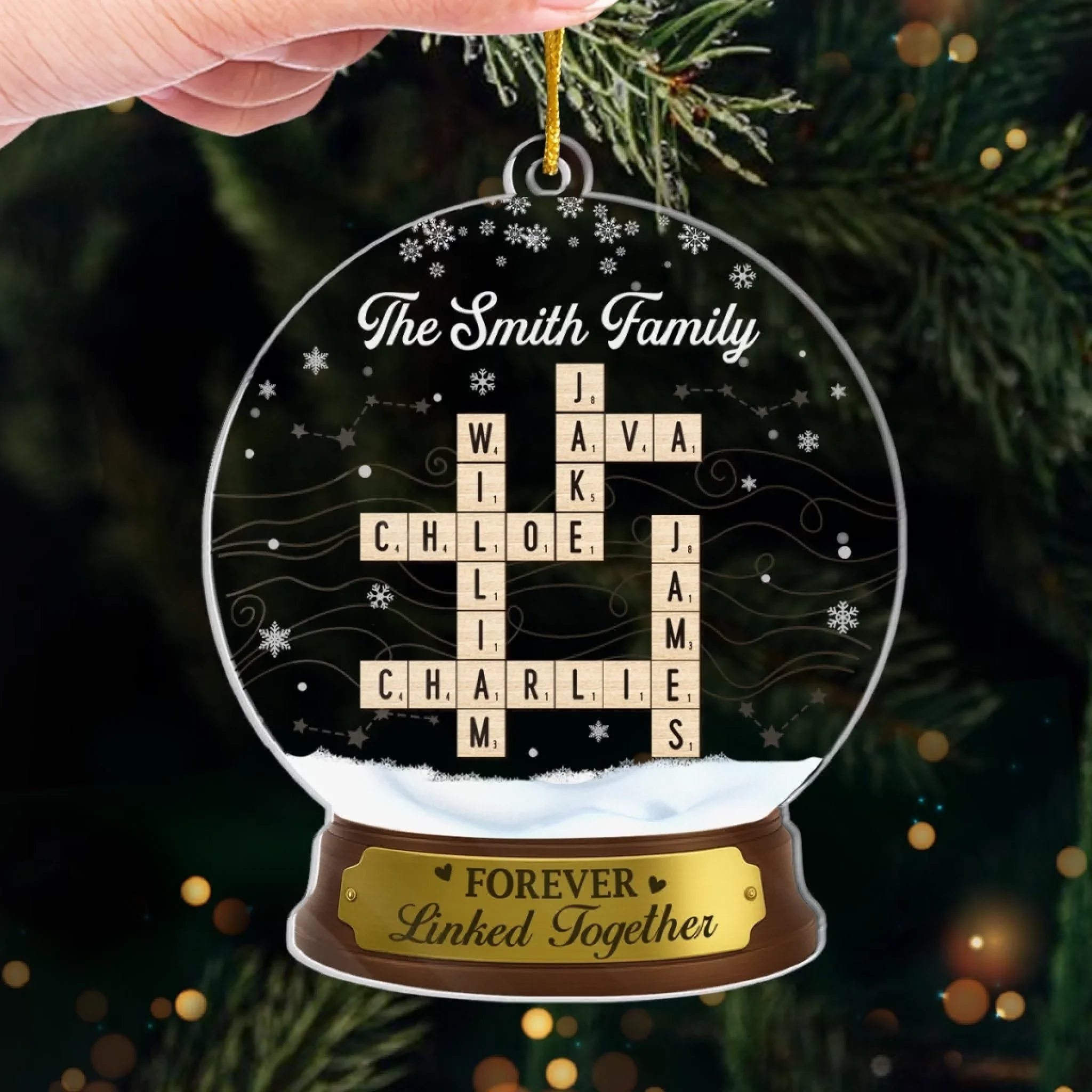 Custom Scrabble Acrylic Ornament - Personalized Christmas Birthday Gifts For Mom, Dad, Brother, Sister, Kids - Together Is Our Favorite Place - Image 4