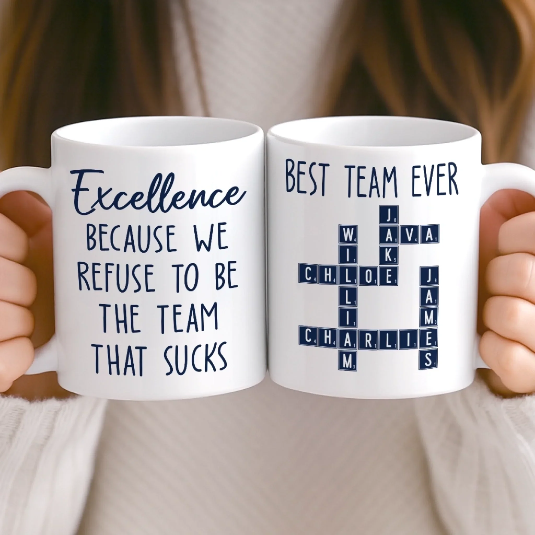 Custom Scrabble Mug - Personalized Birthday Gifts For Coworker, Work Bestie - Building Great Days Together Here - Image 4