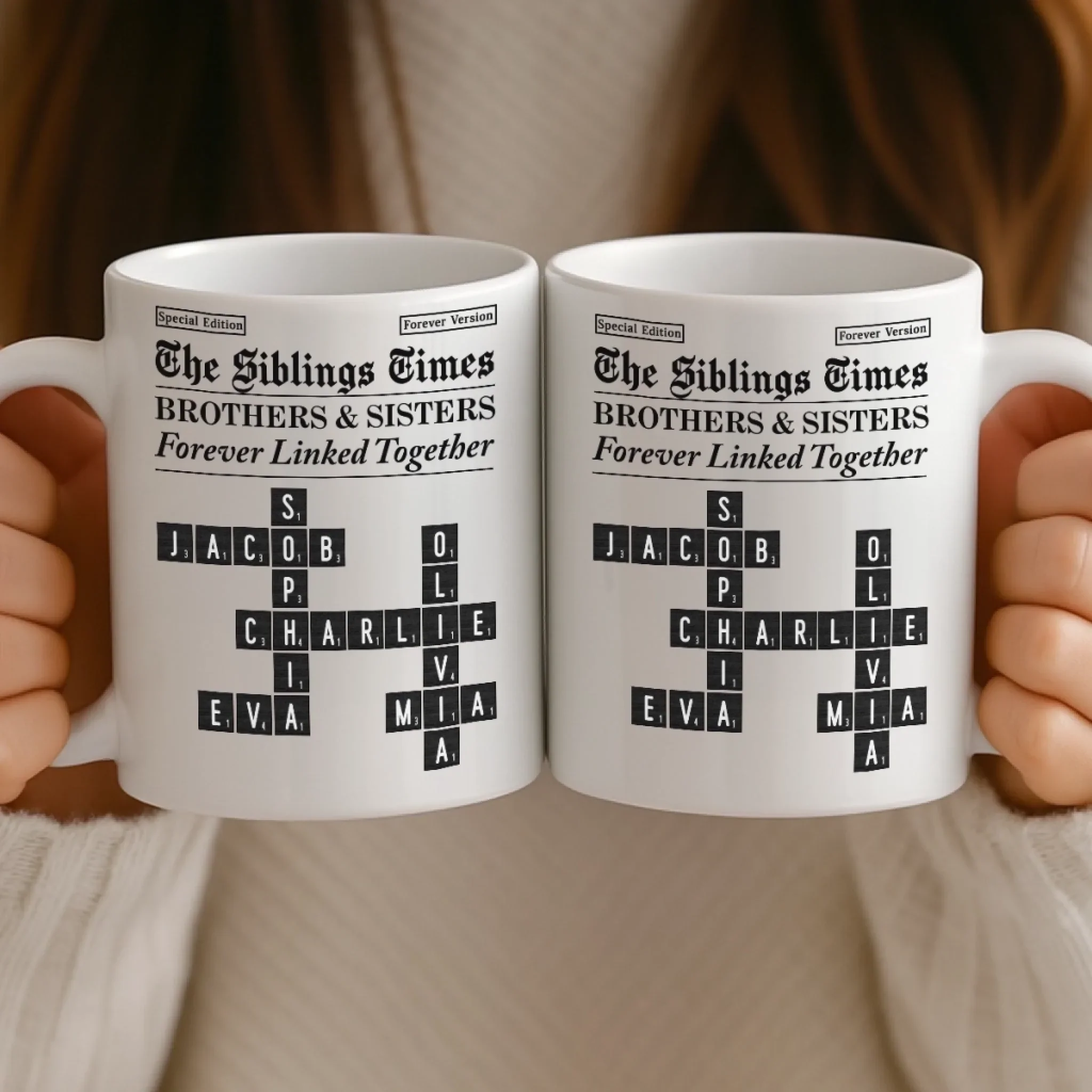Custom Scrabble Mug - Personalized Christmas Birthday Gifts For Brother, Sister - Different Paths Same Heartbeat - Image 4
