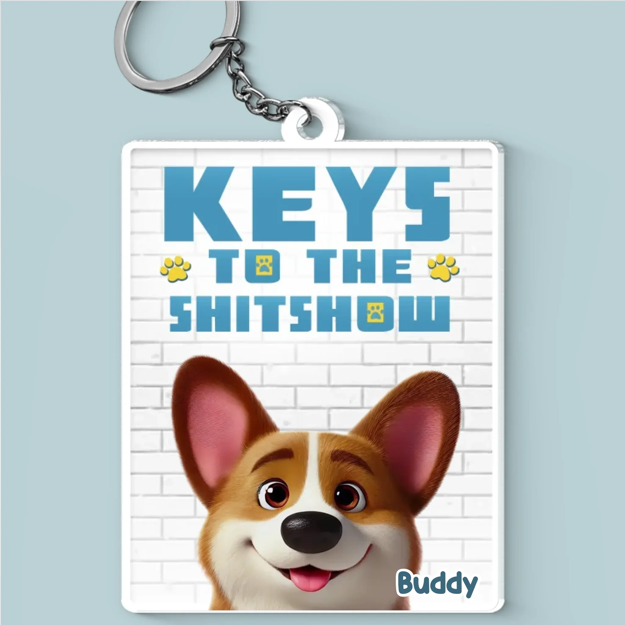 Custom Shaped Acrylic Keychain - Personalized Christmas Birthday Gifts For Dog Cat Lovers, Dog Dad And Mom, Cat Owners - Welcome To The Pet Committee - Image 2