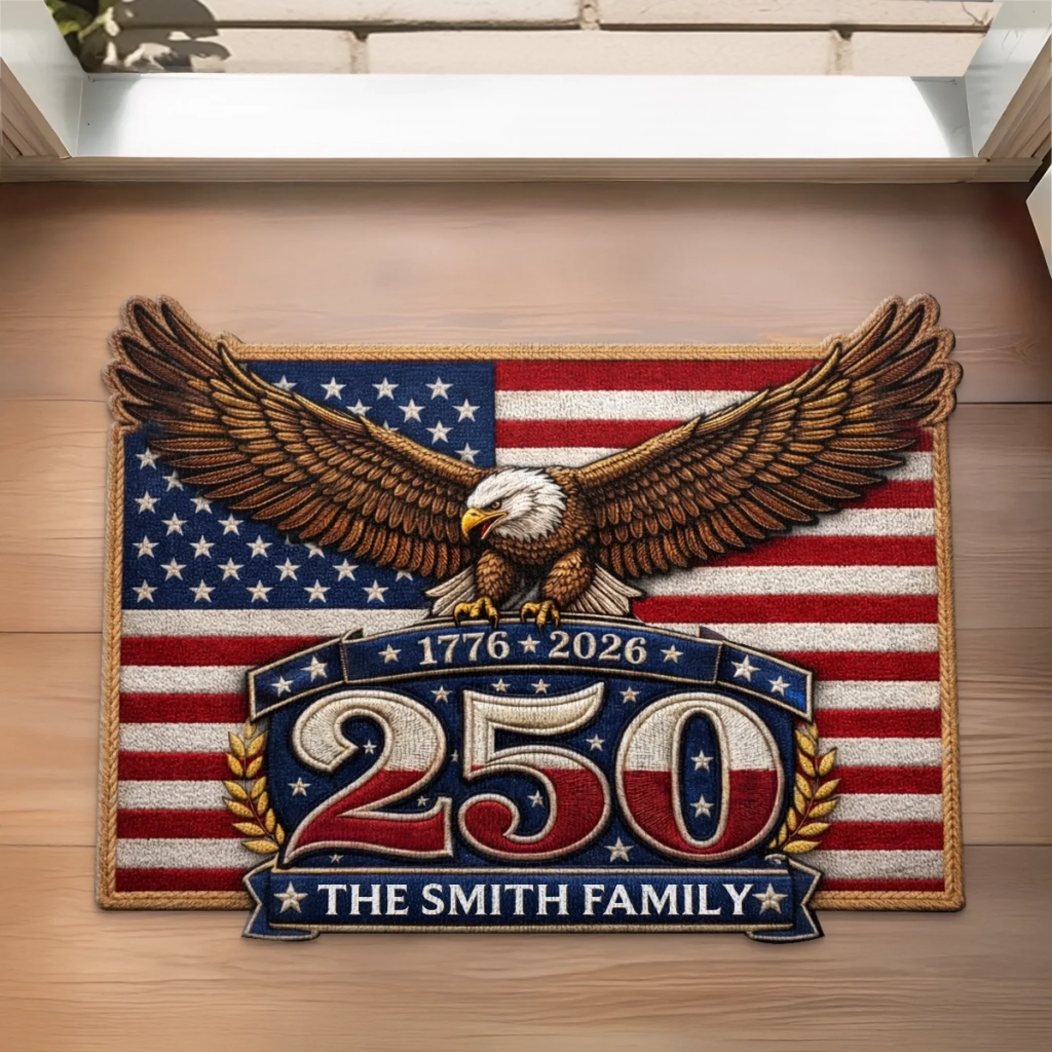 Custom Shaped Doormat - Personalized America 250th Anniversary Gifts For Mom, Dad, Brother, Sister, Kids - Freedom Lives In Every Heart - Image 5
